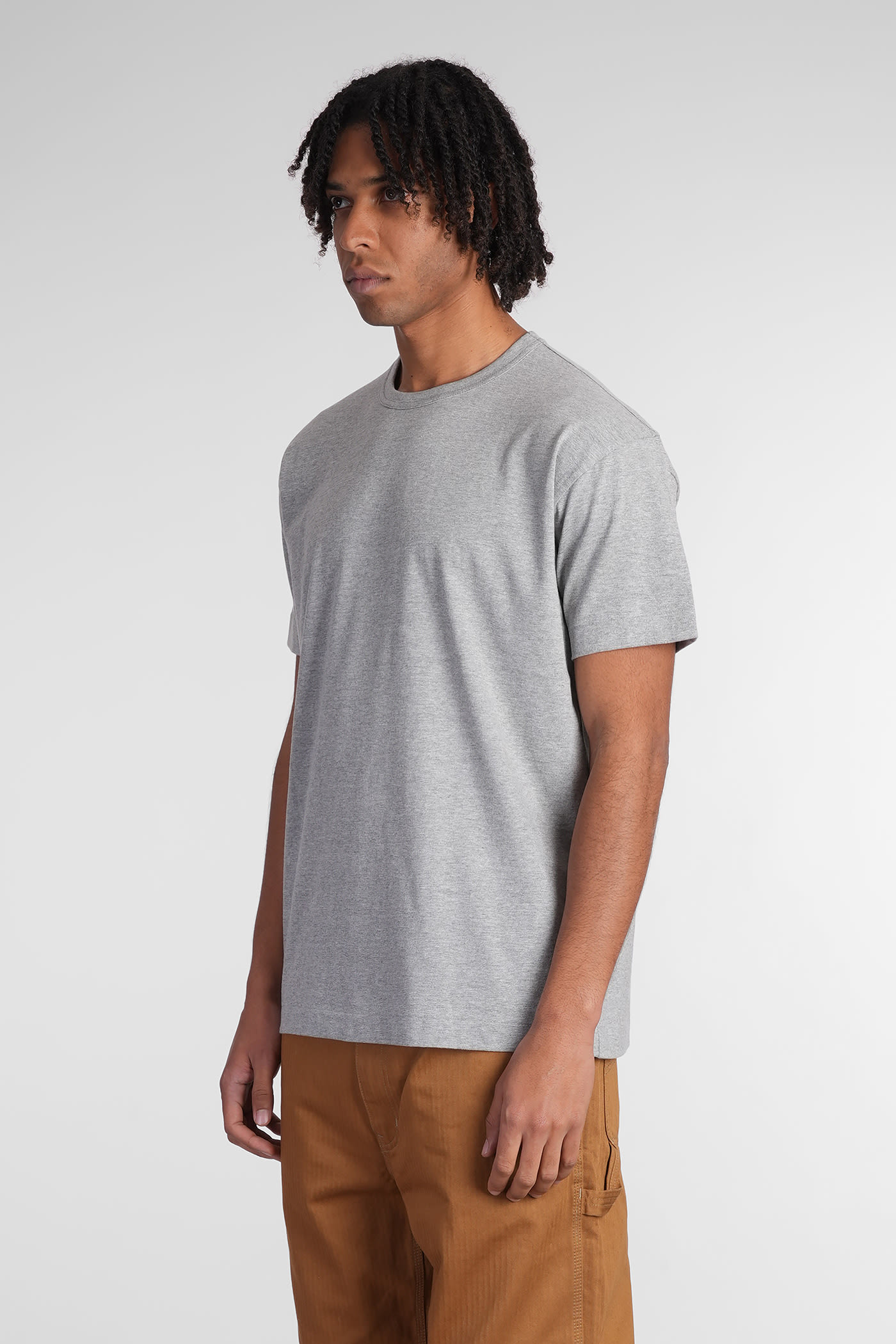 Comme Des Garçons Play T-shirt In Grey Cotton In Grey