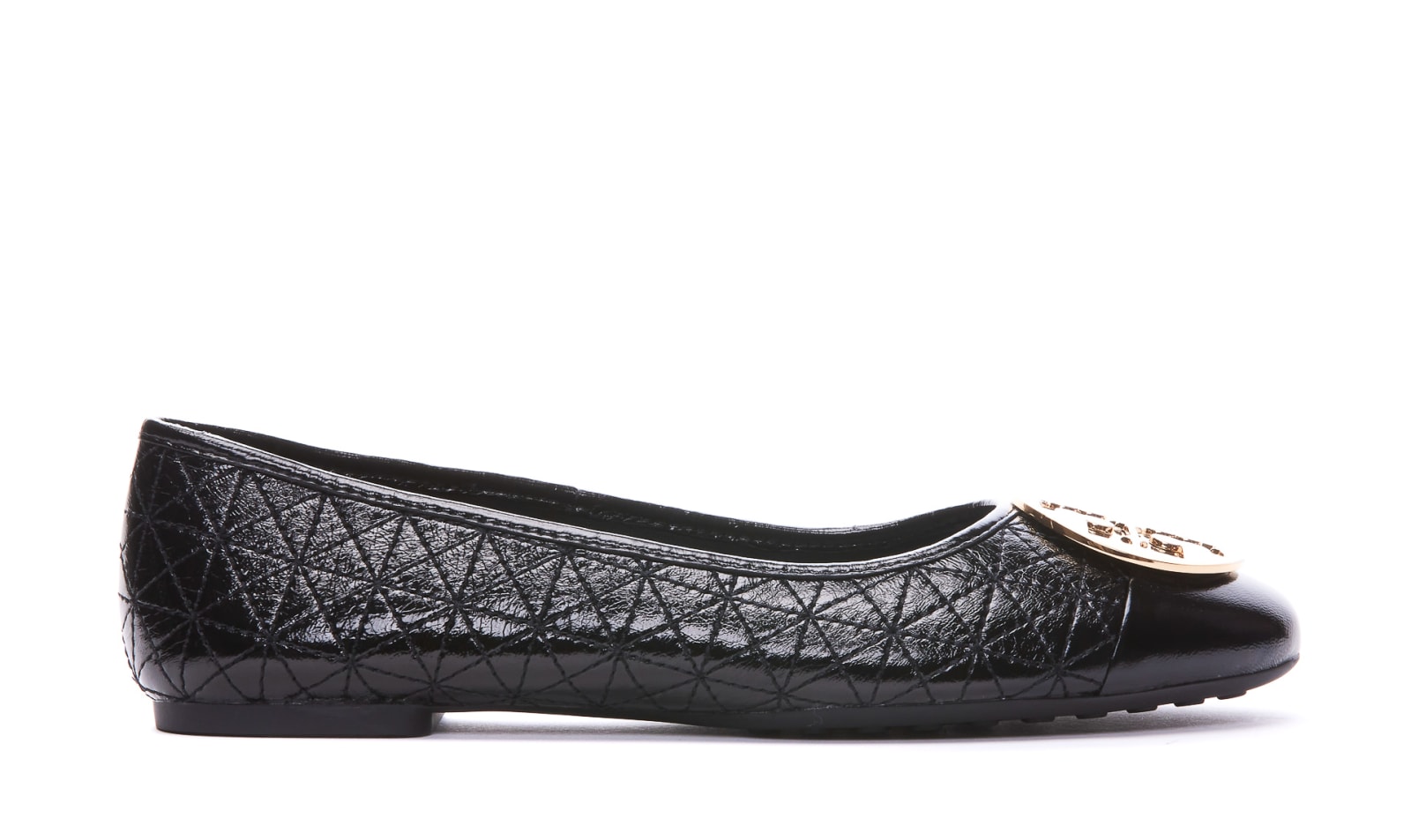 Shop Tory Burch Claire Quilted Ballets In Nero