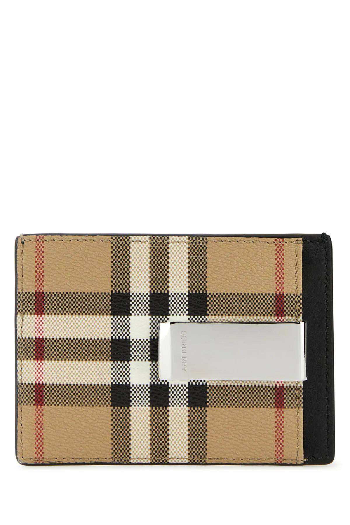 Shop Burberry Printed Canvas Cardholder In Beige