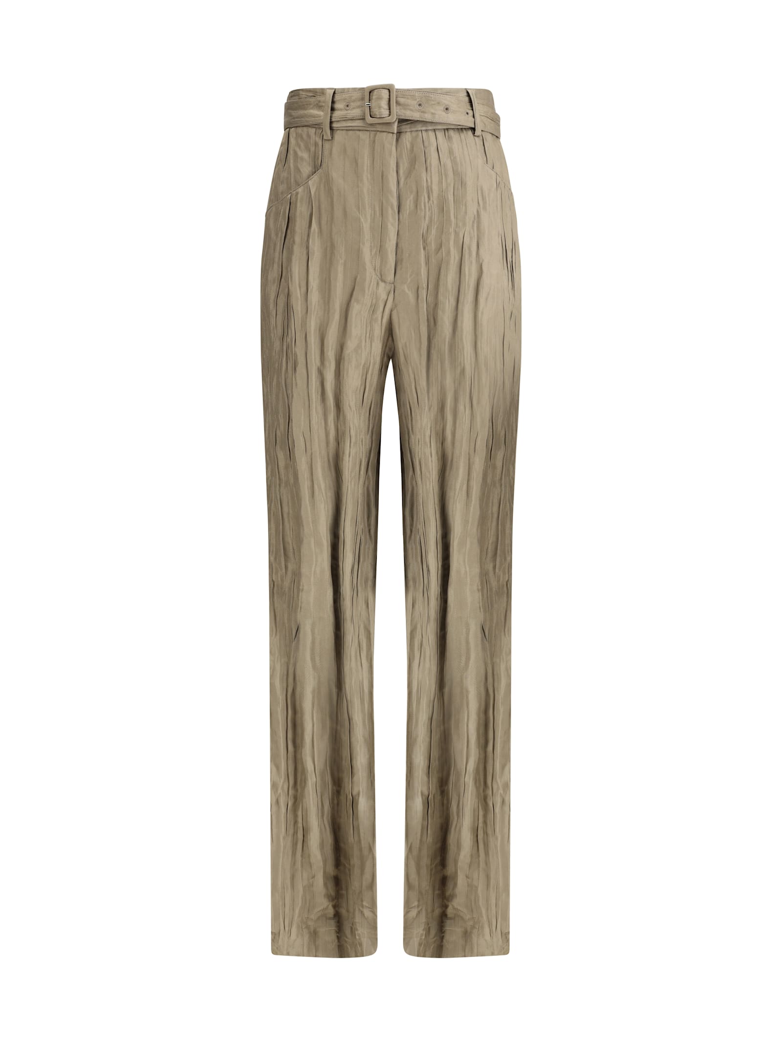 Ruched Silk Norman Pants
