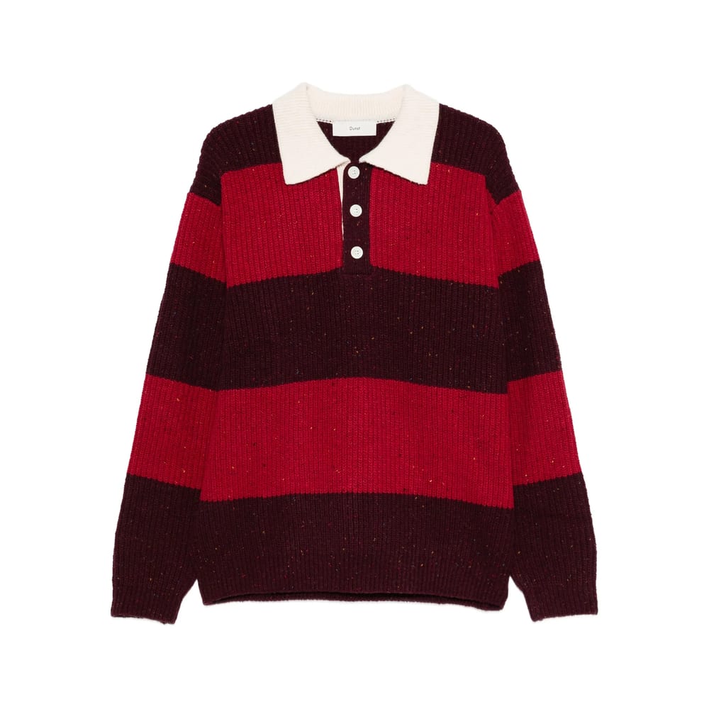 Dunst Striped Polo-neck Sweater In Multi