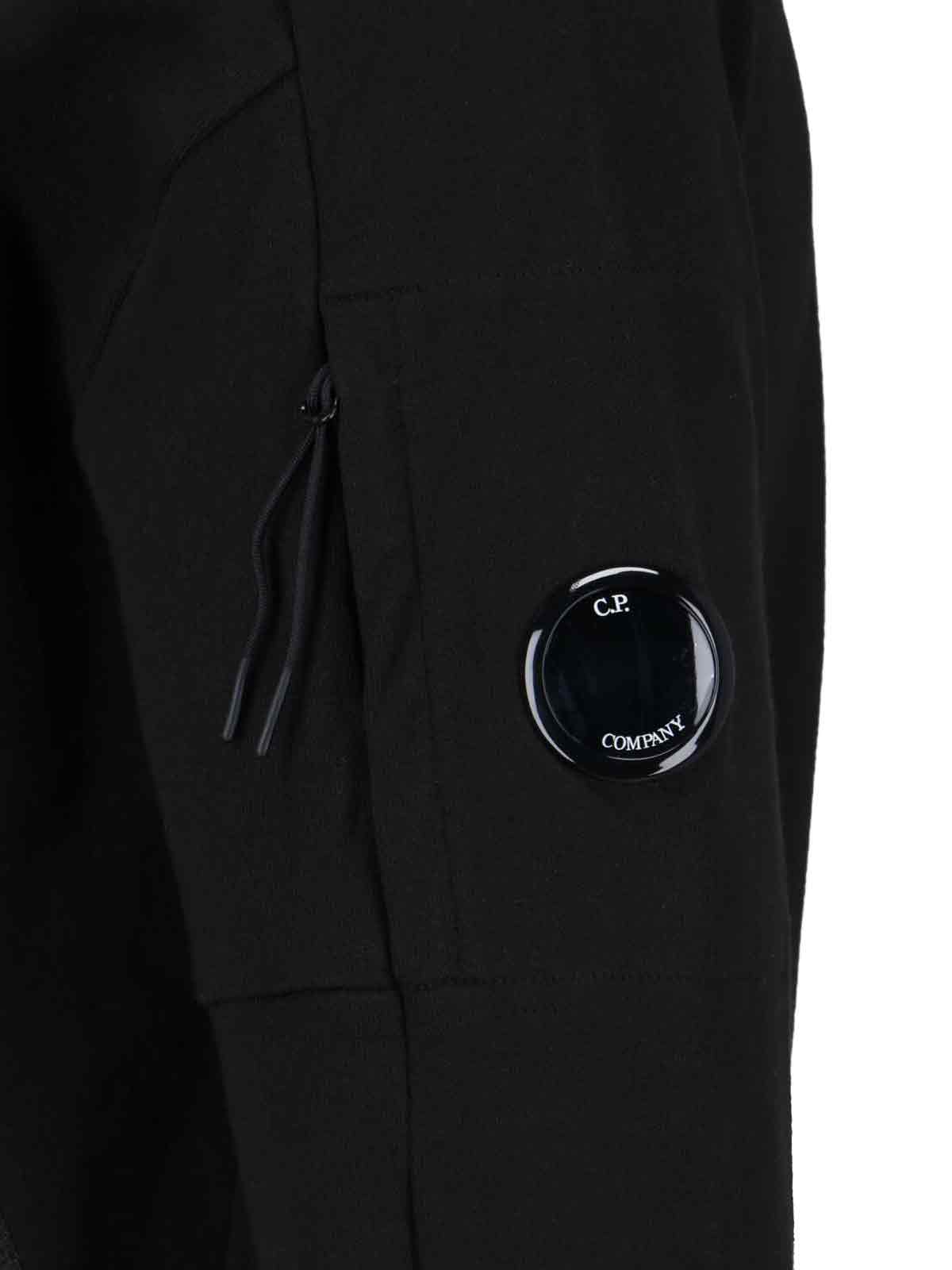 C.p. Company Full Zip Hooded Sweatshirt With Zippered Pockets In Black