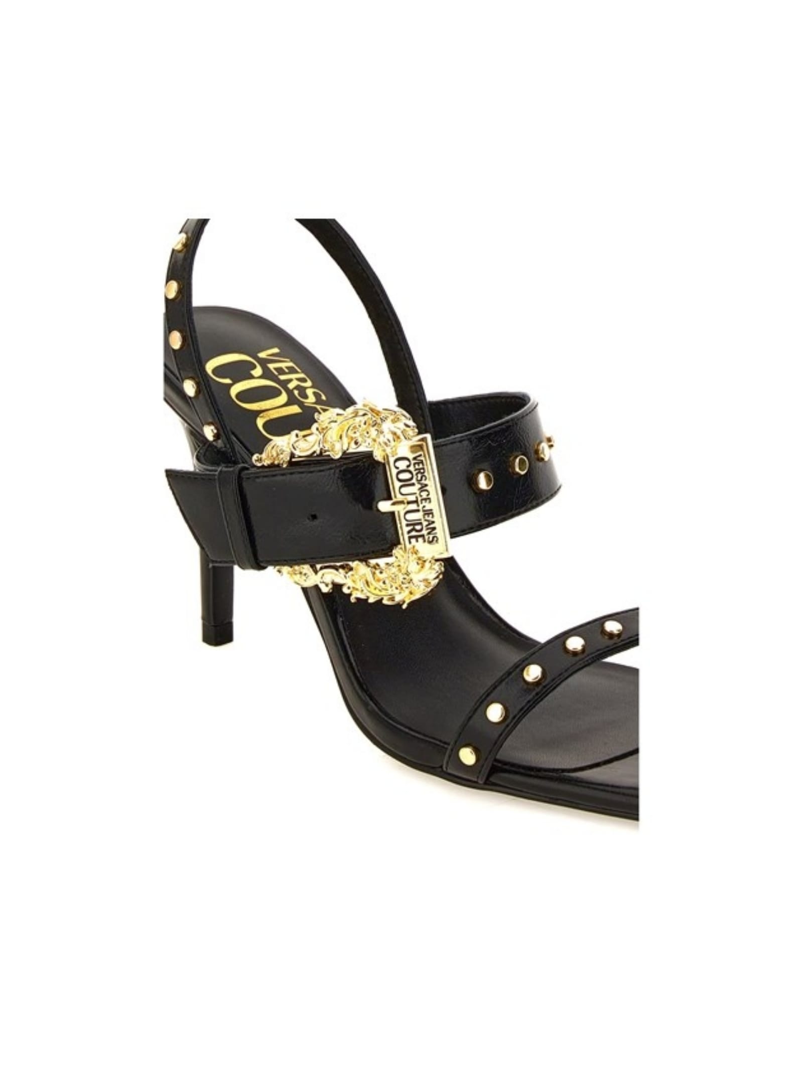 VERSACE JEANS COUTURE VERSACE JEANS COUTURE OPEN SANDALS WITH GOLD BUCKLE