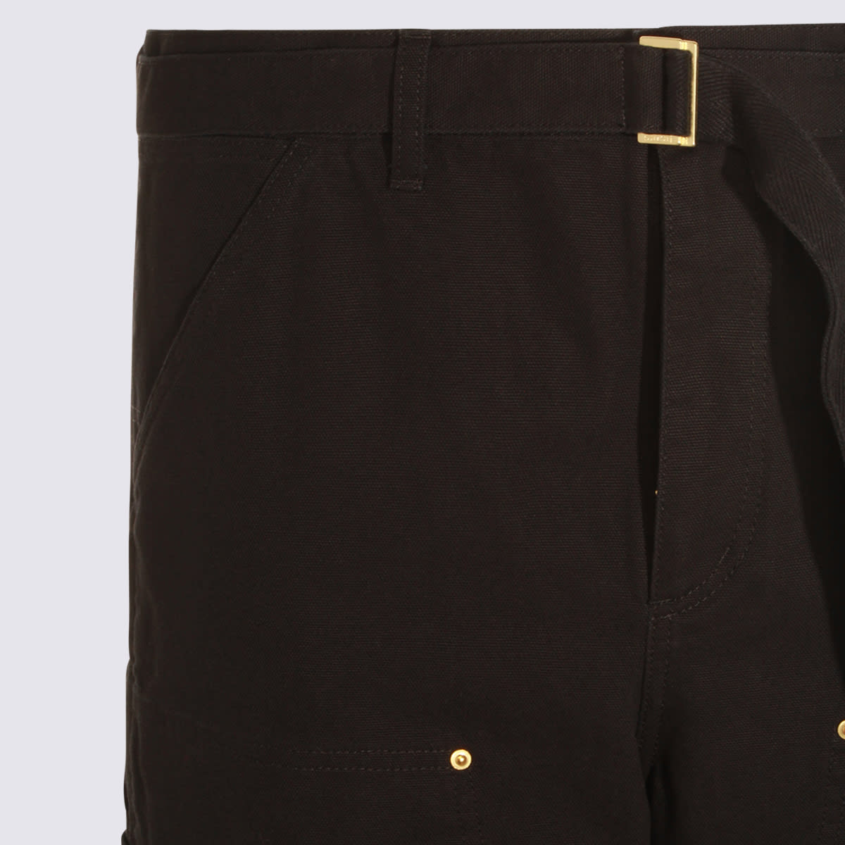 Sacai Black Cotton Pants In Black