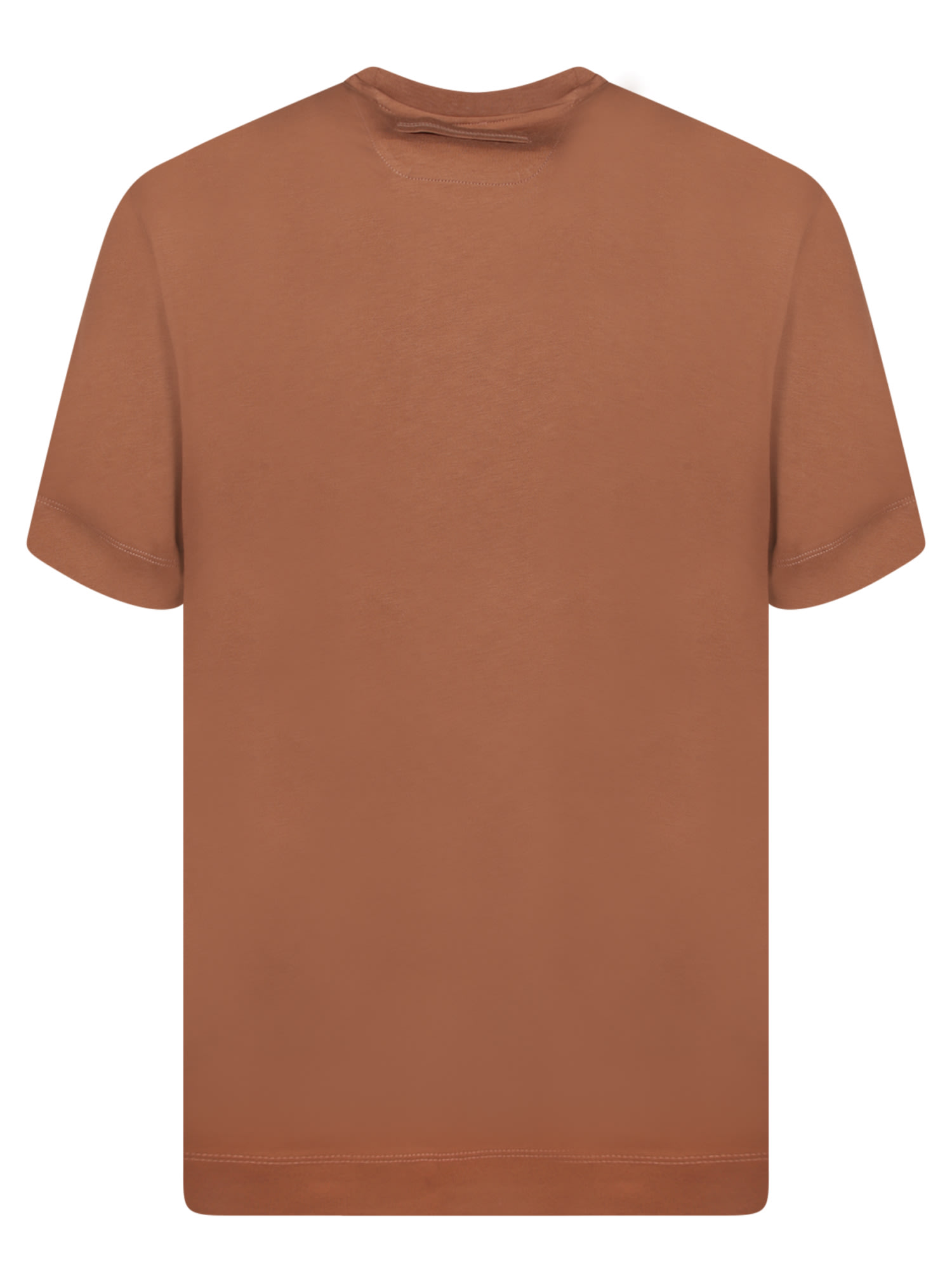 Shop Zegna Brown Cotton T-shirt