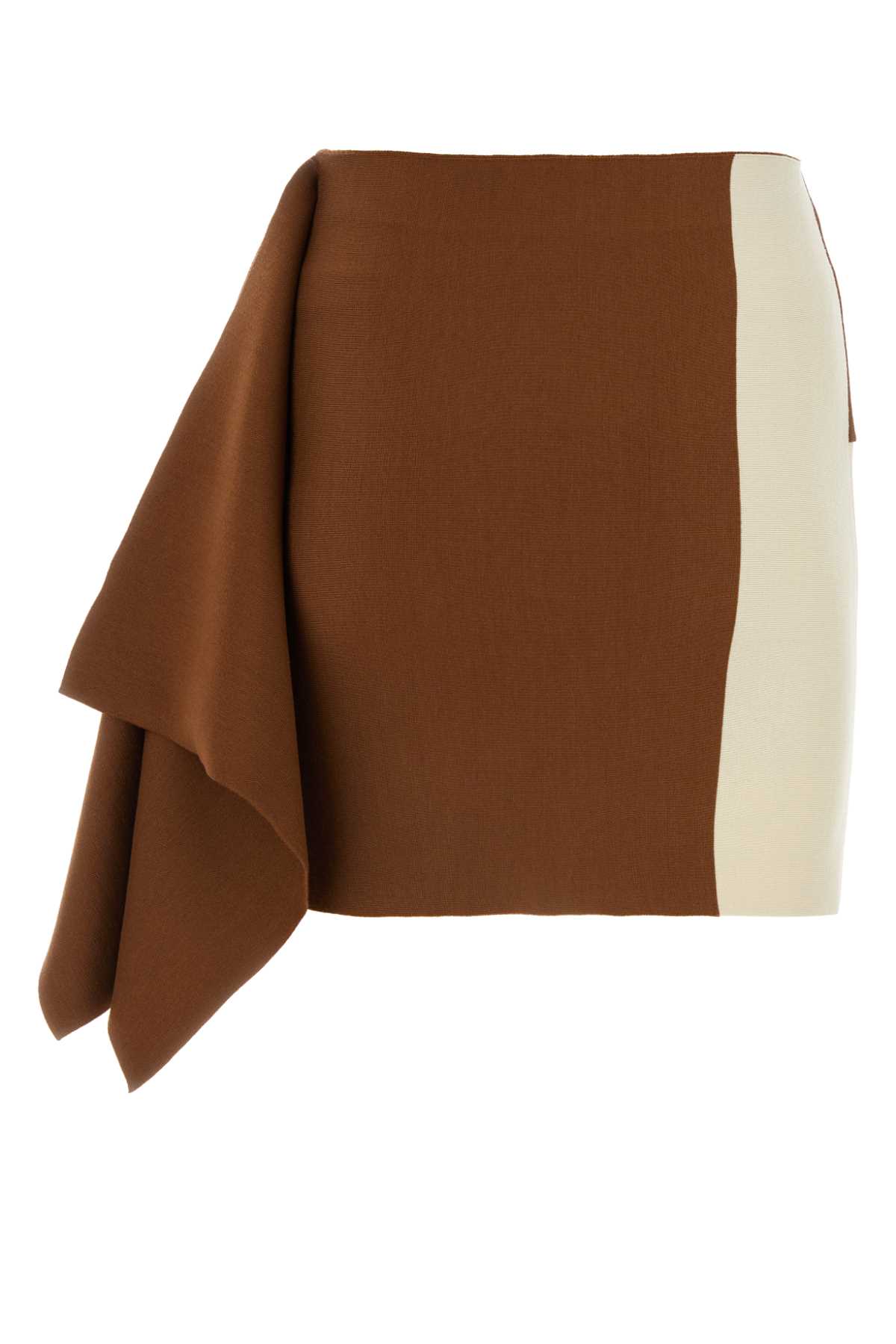 Shop Fendi Multicolor Wool Mini Skirt In Multimattone
