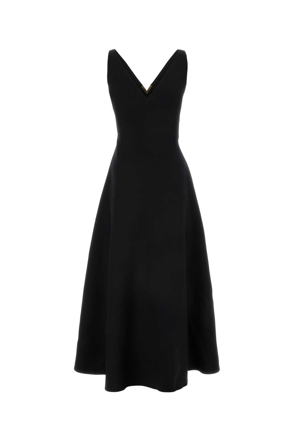Shop Valentino Black Crepe Couture Dress In Nero