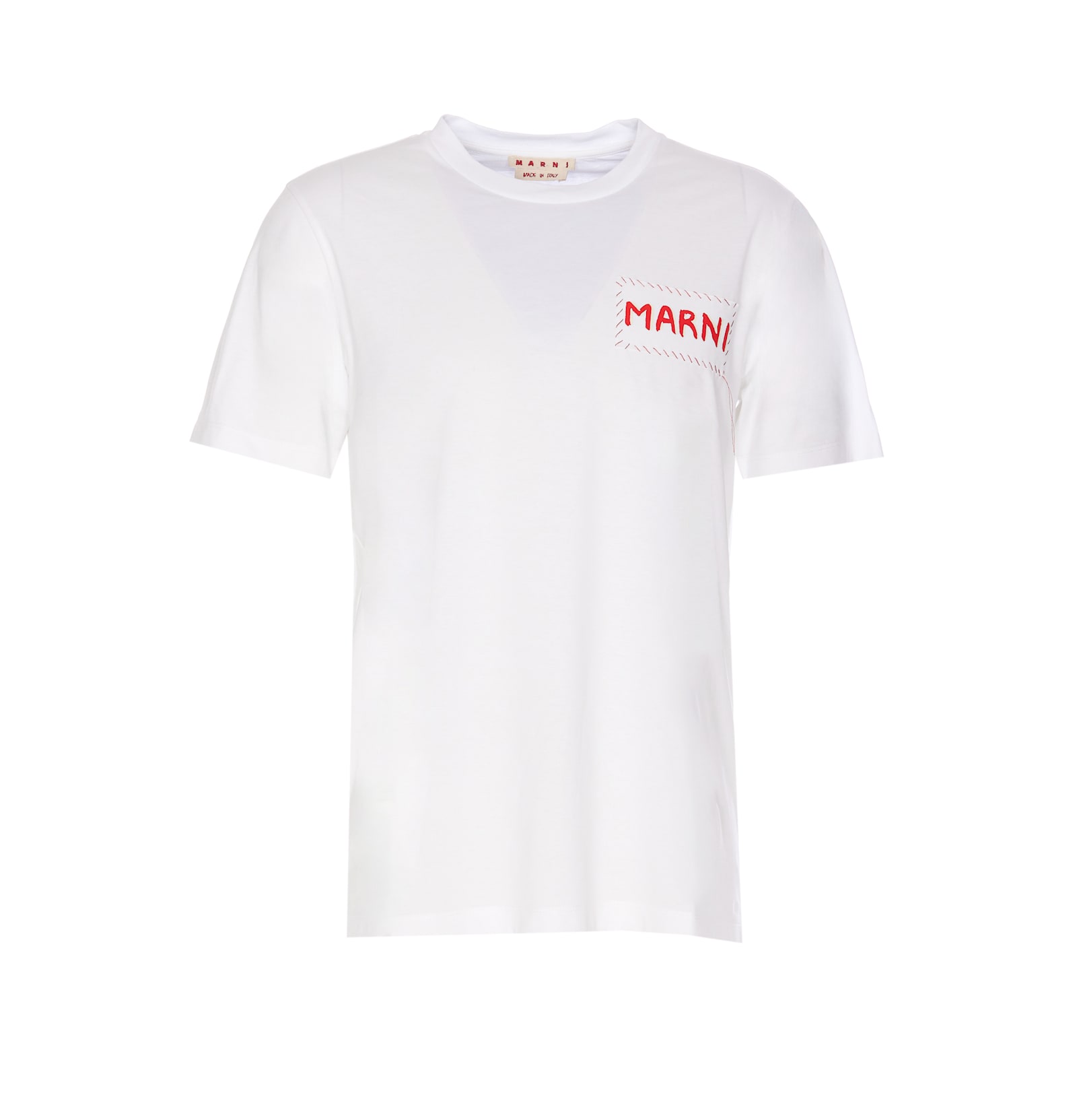 Shop Marni Patch T-shirt In White