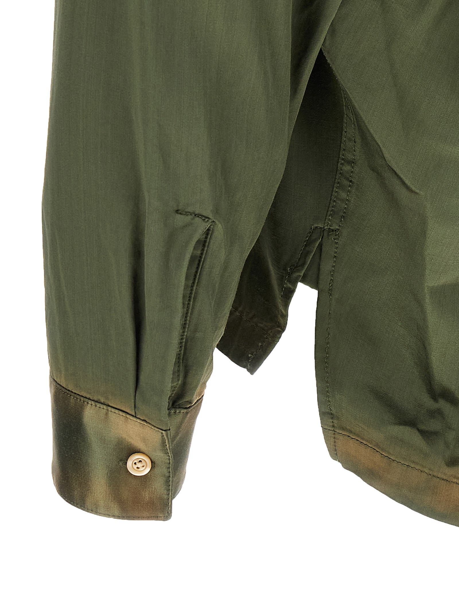 Miharayasuhiro Long Sleeve Shirt With Button Cuffs And Pockets In Green