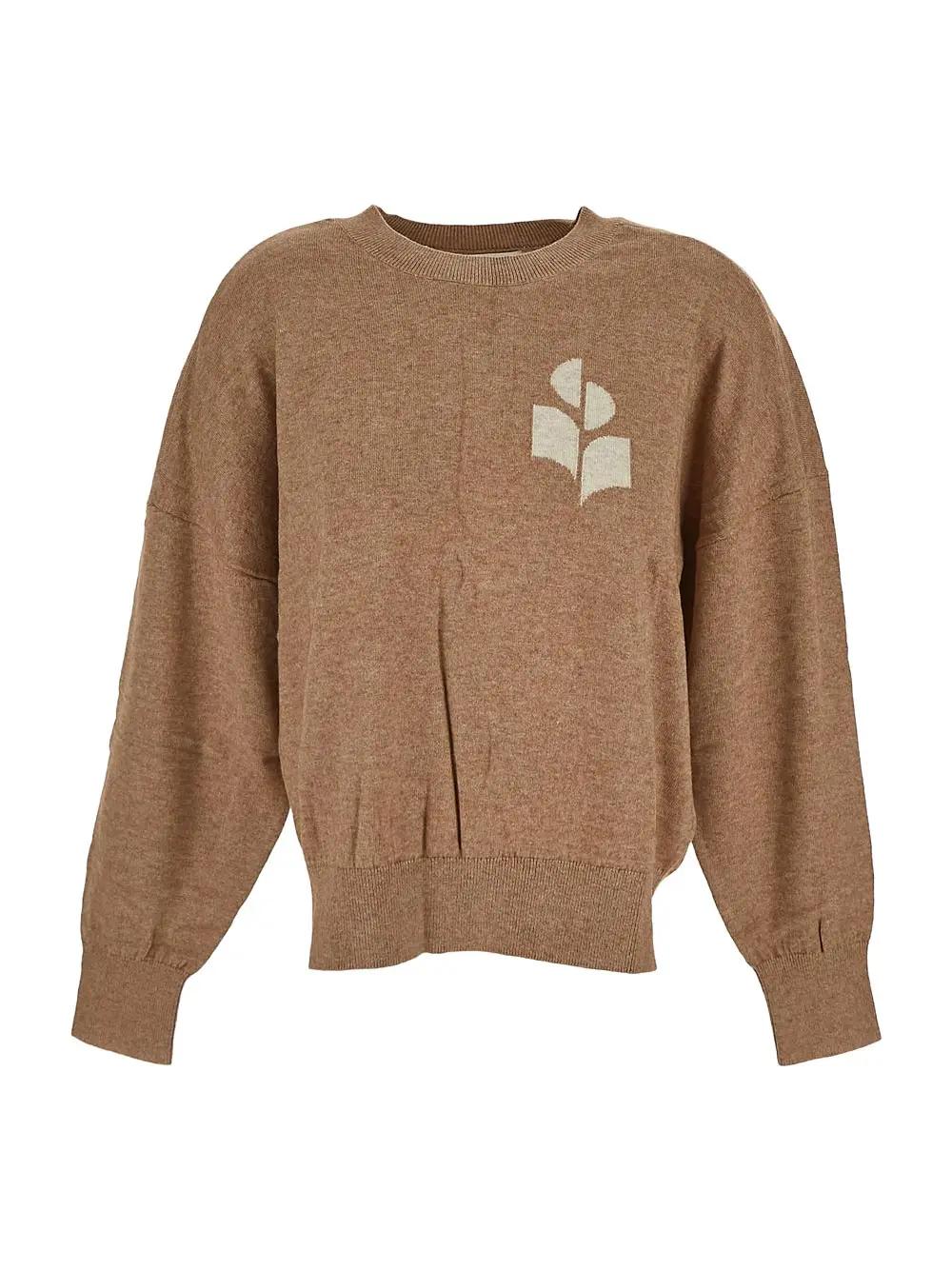 Shop Marant Etoile Logo Knit In Cm Camel