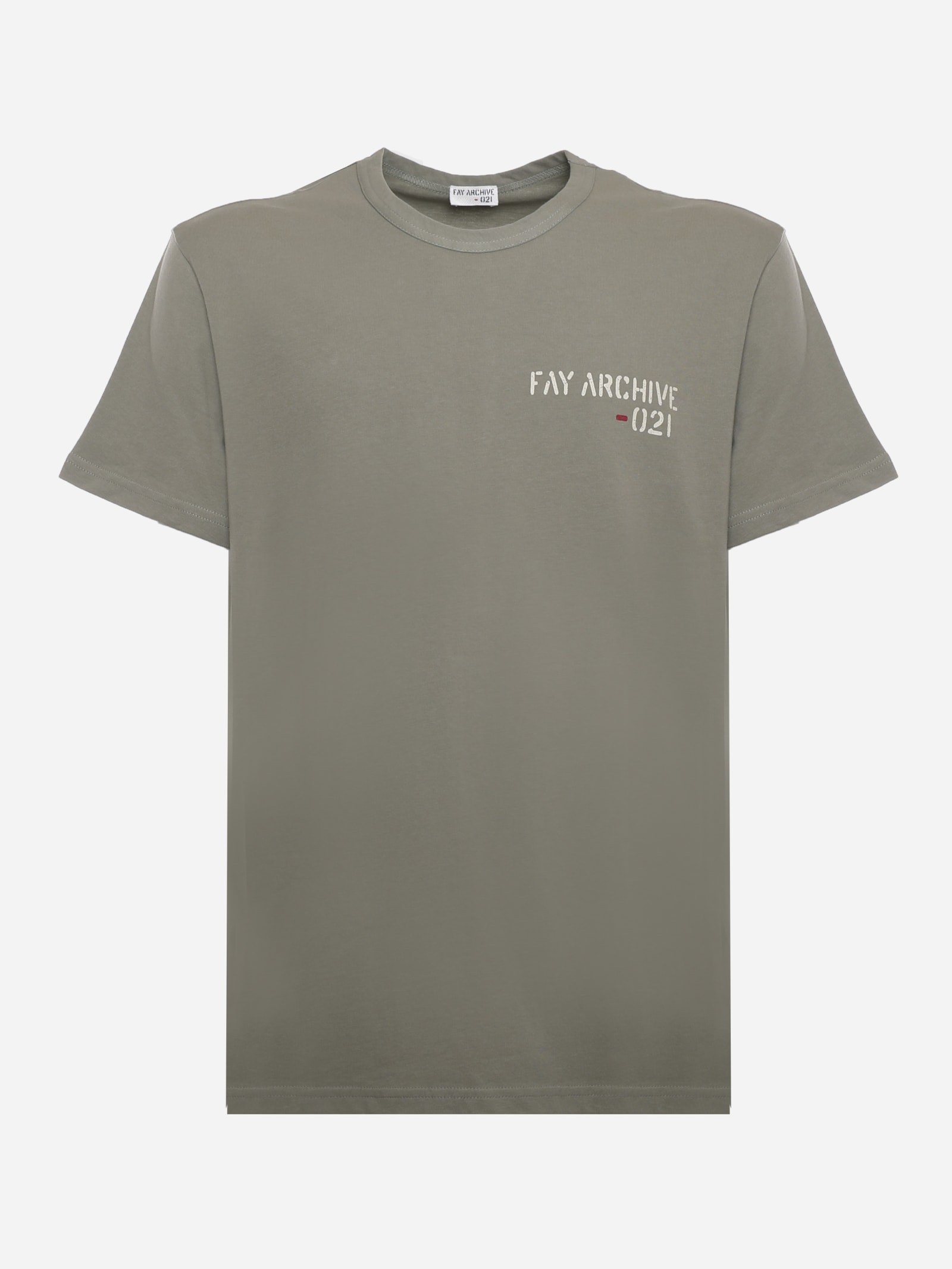 Fay Cotton Jersey T-shirt With Logo Print