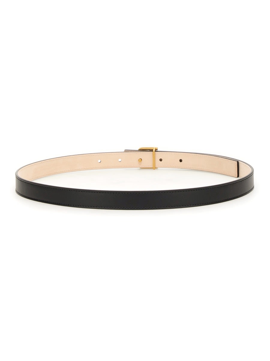 Shop Balmain Belt With Logo In Black