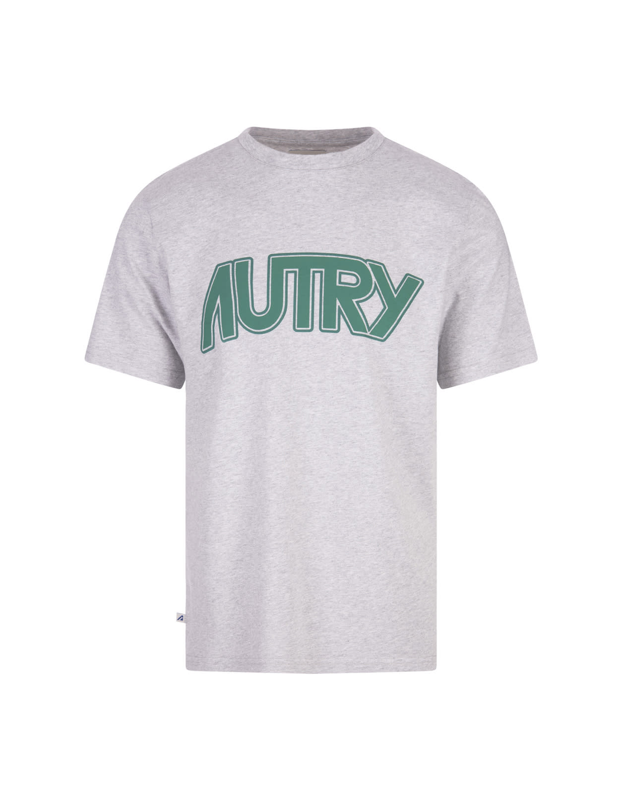 Autry Melange Grey T-shirt With Green Logo