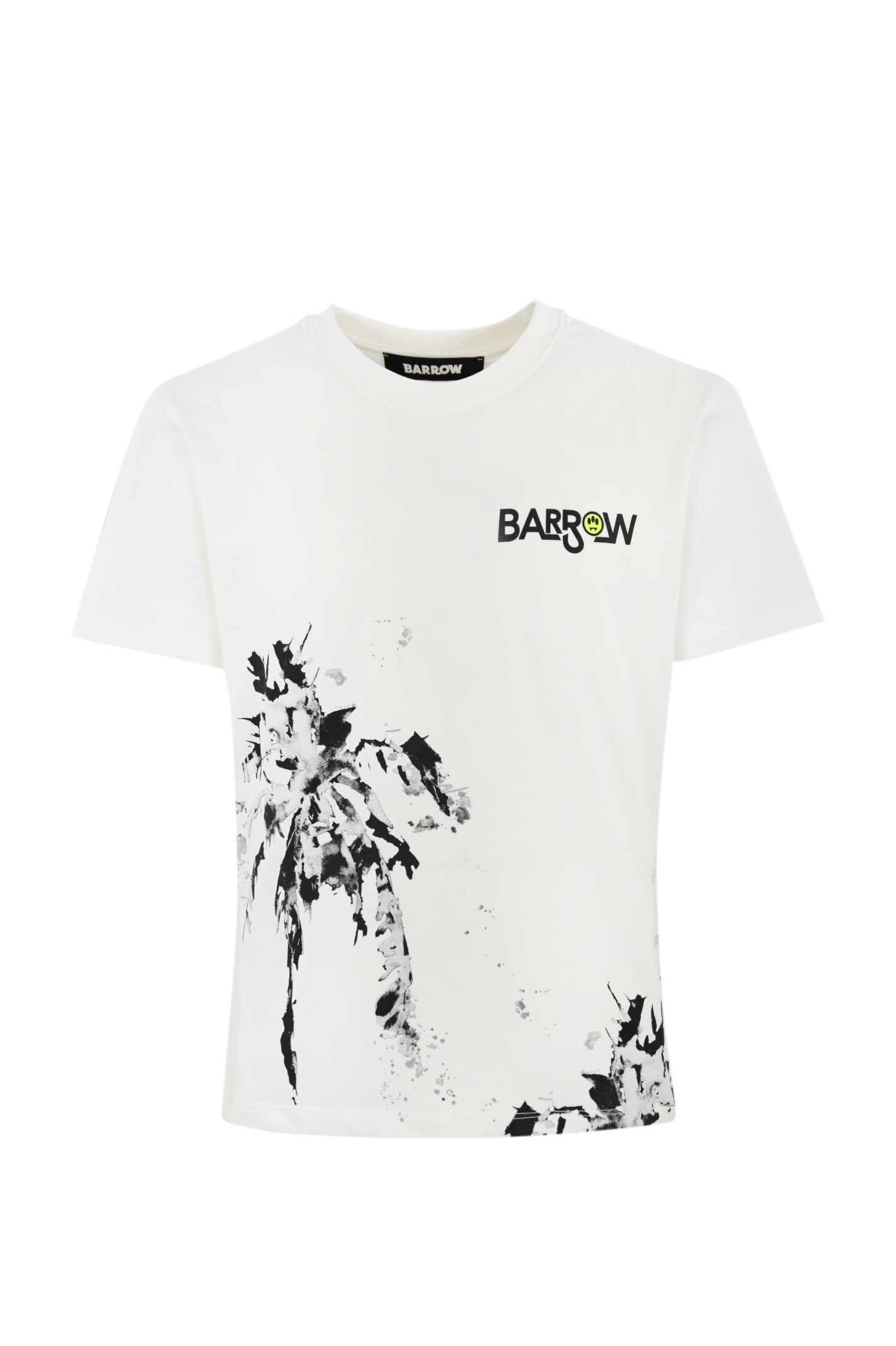 Shop Barrow 3d Palm Print Cotton T-shirt In Off White