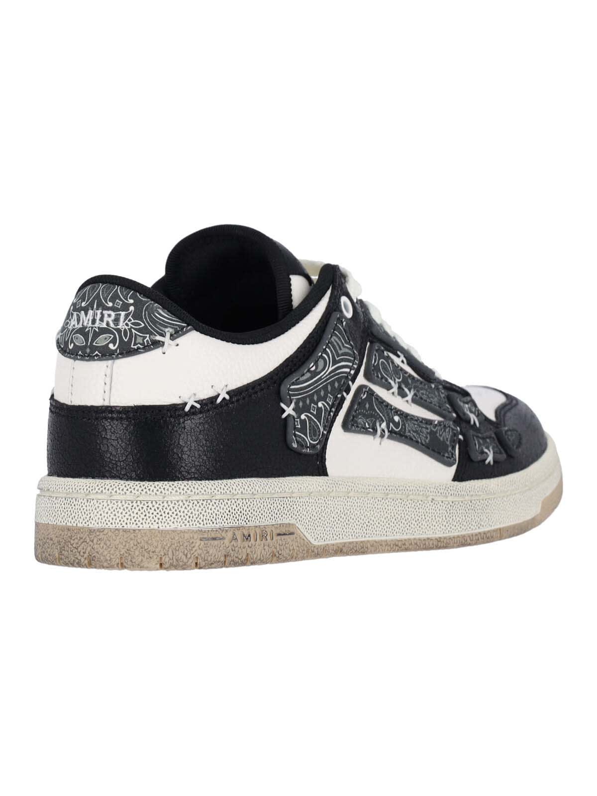 Amiri Skel Top Black Low Top Sneakers With Logo Patch On The Tongue And Logo Lettering On The Heel In Leat In Black
