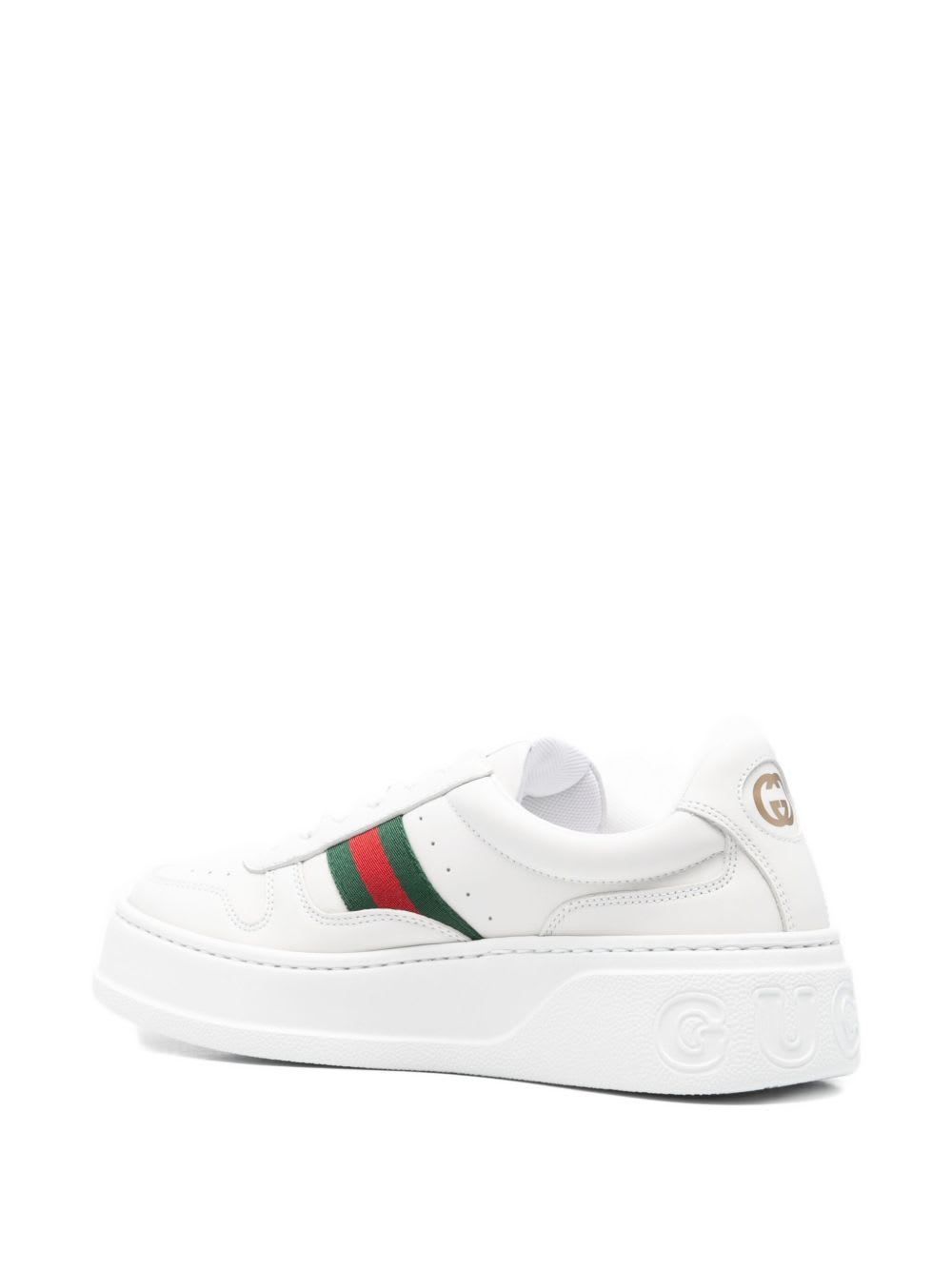 Gucci Chunky Leather Sneakers In White