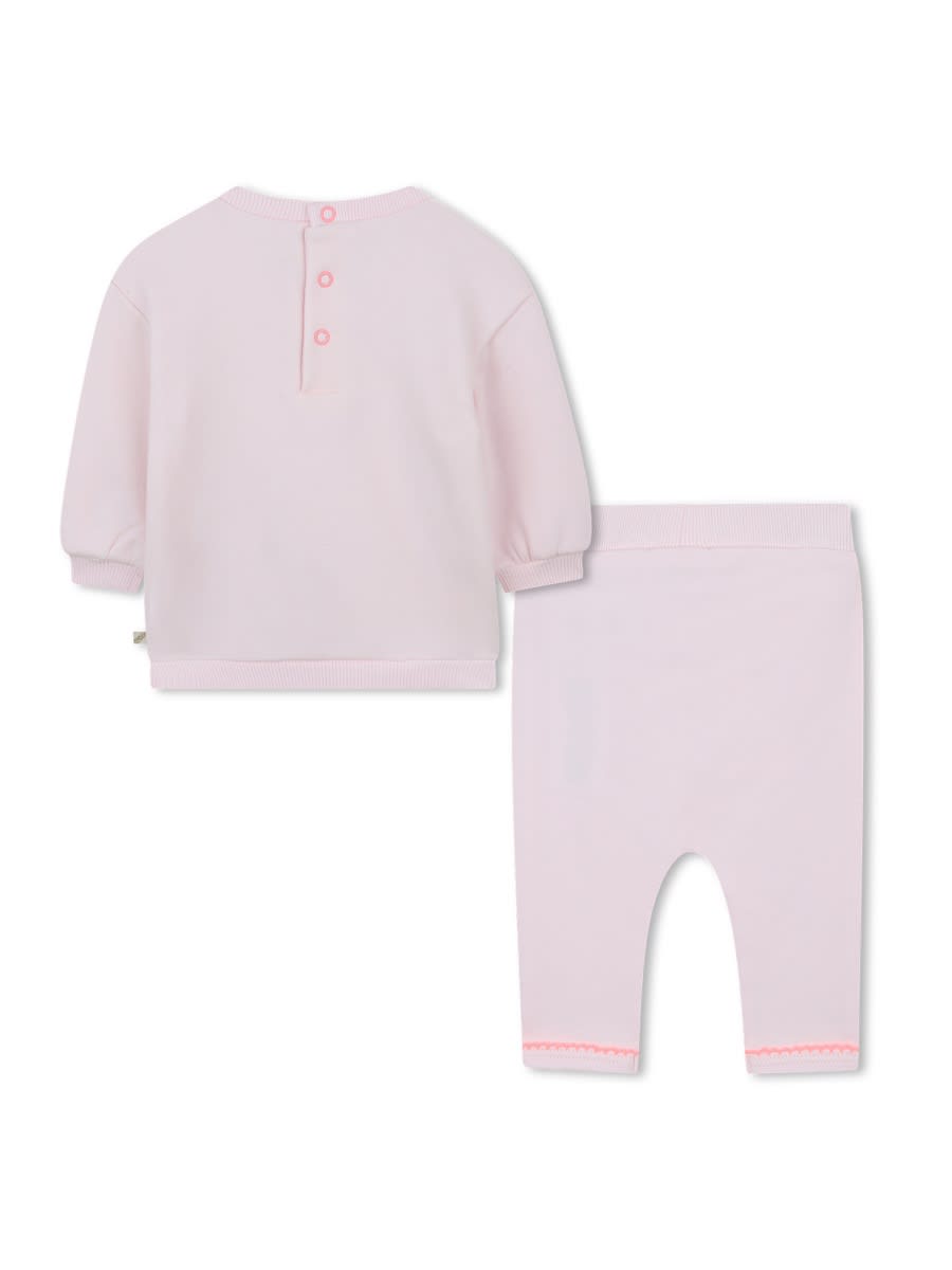 Billieblush Heart-print Sweatshirt And Trousers Set In Pink