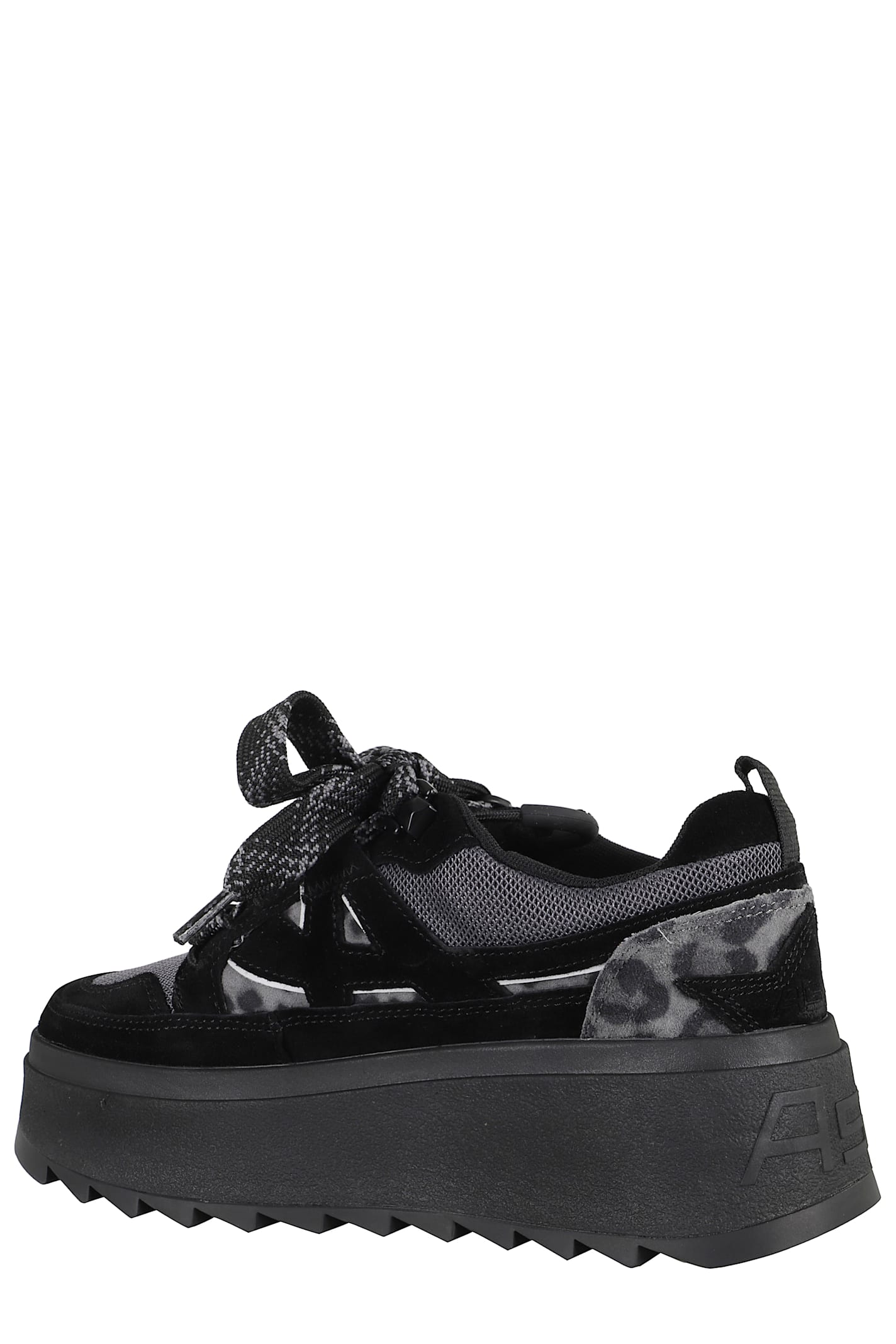Ash Platform Sneakers With Suede Inserts In Black