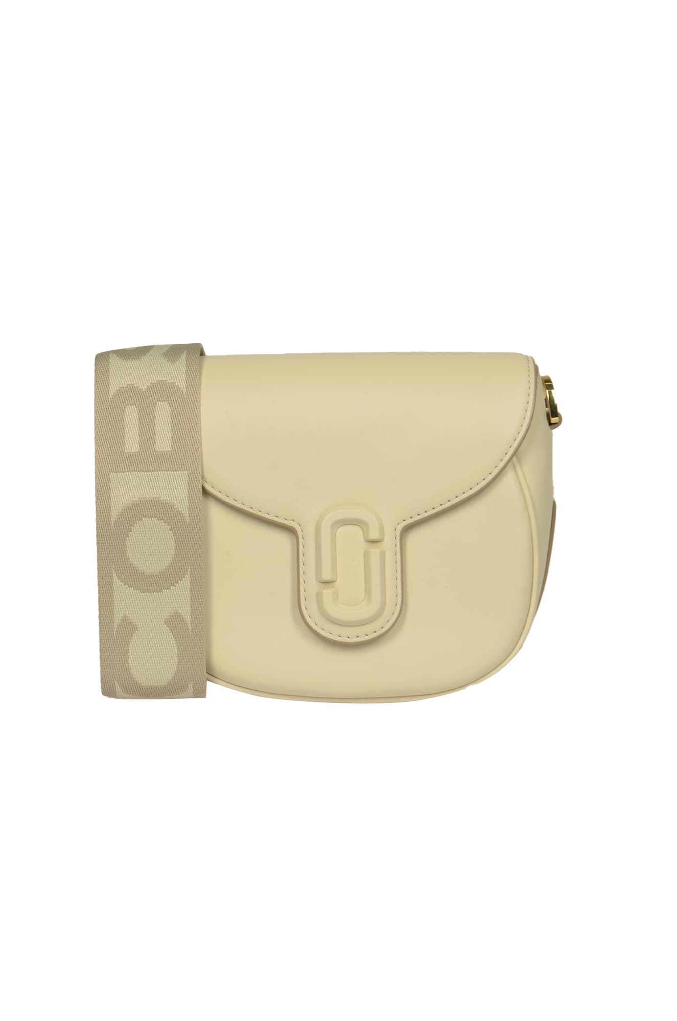 Shop Marc Jacobs Logo Flap Shoulder Bag In Cloud/white