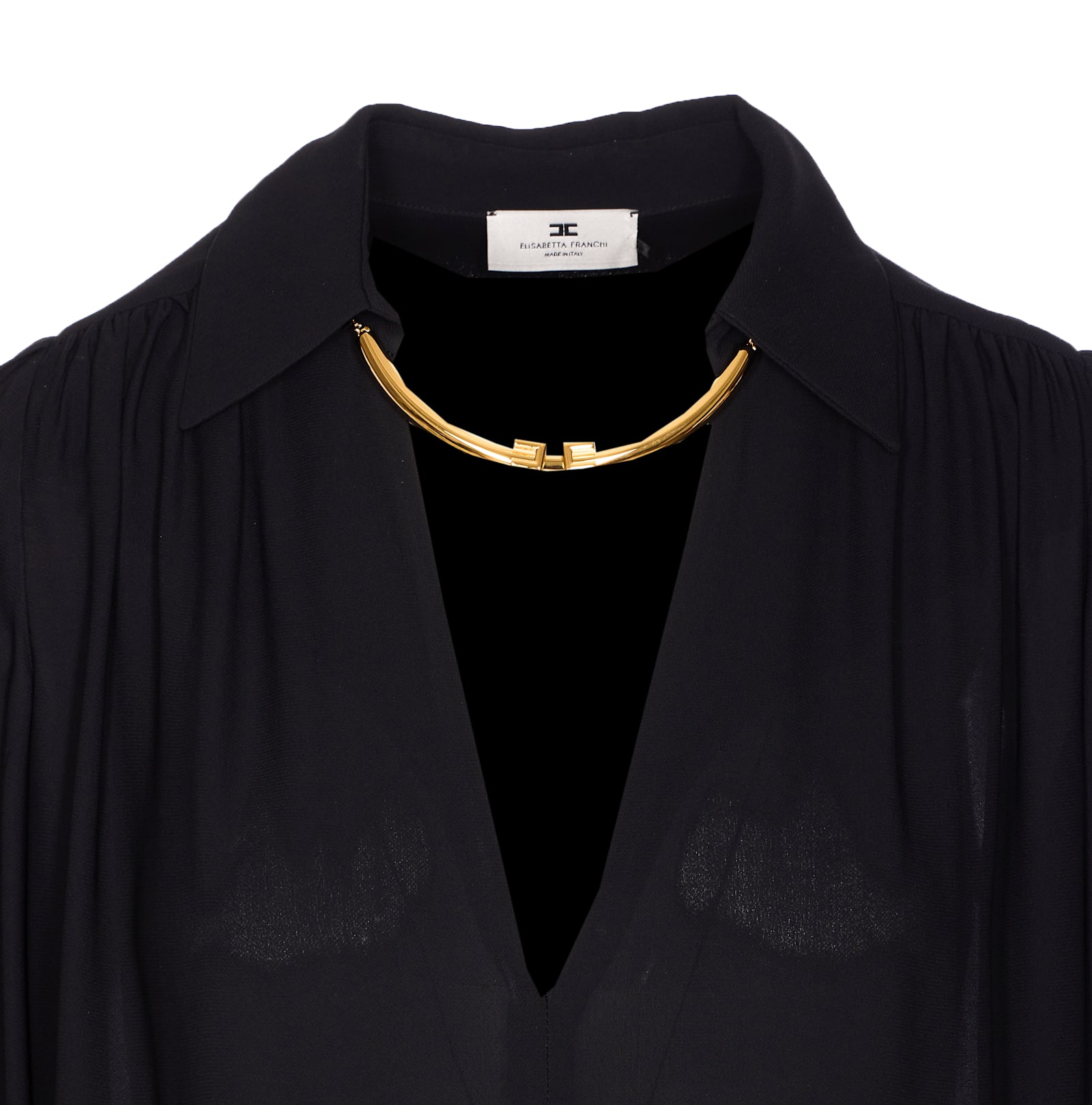 Elisabetta Franchi Chain-collar Blouse In Black