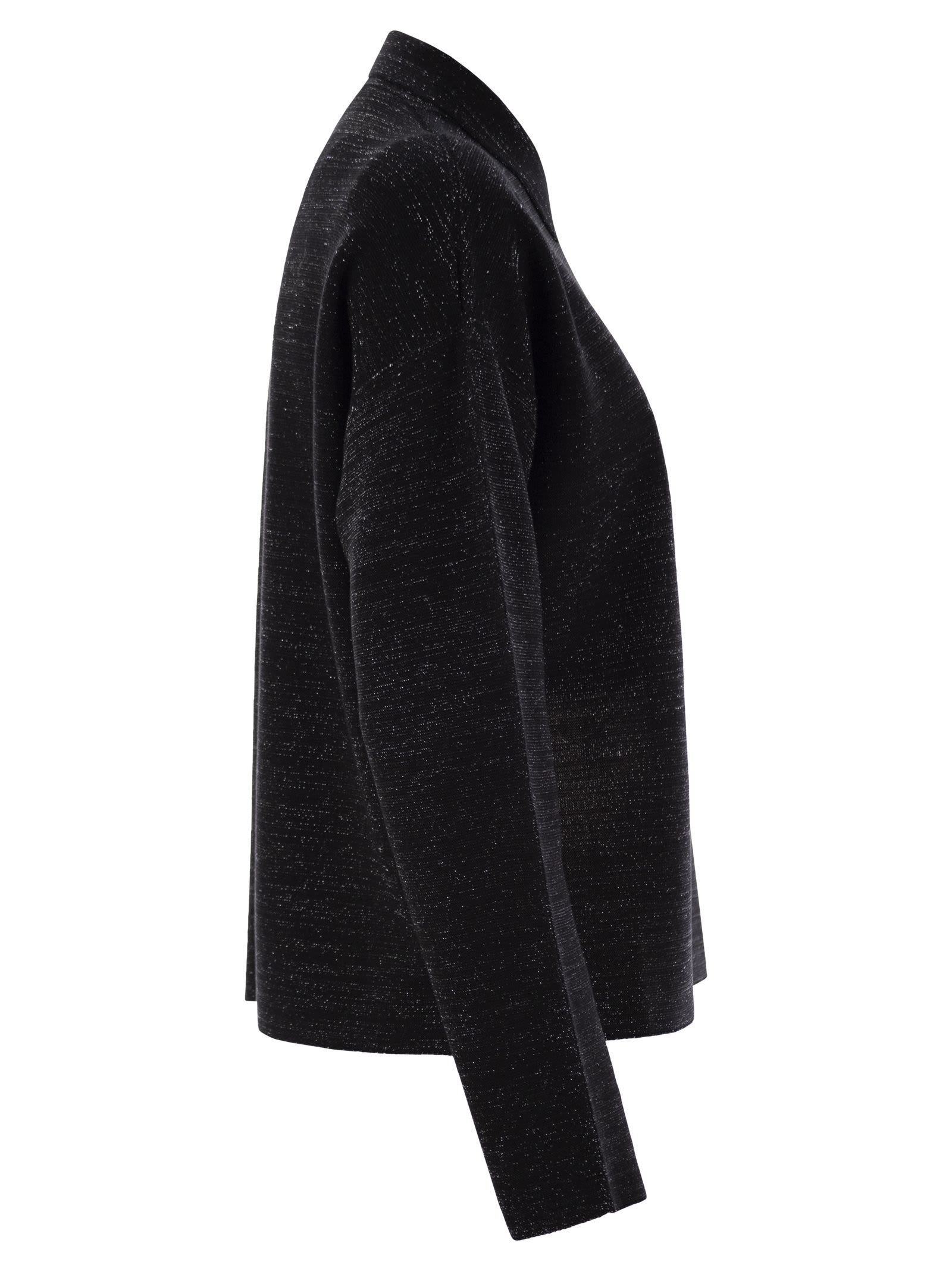 Fabiana Filippi Women's Cotton And Lurex Polo Neck Sweater In Black
