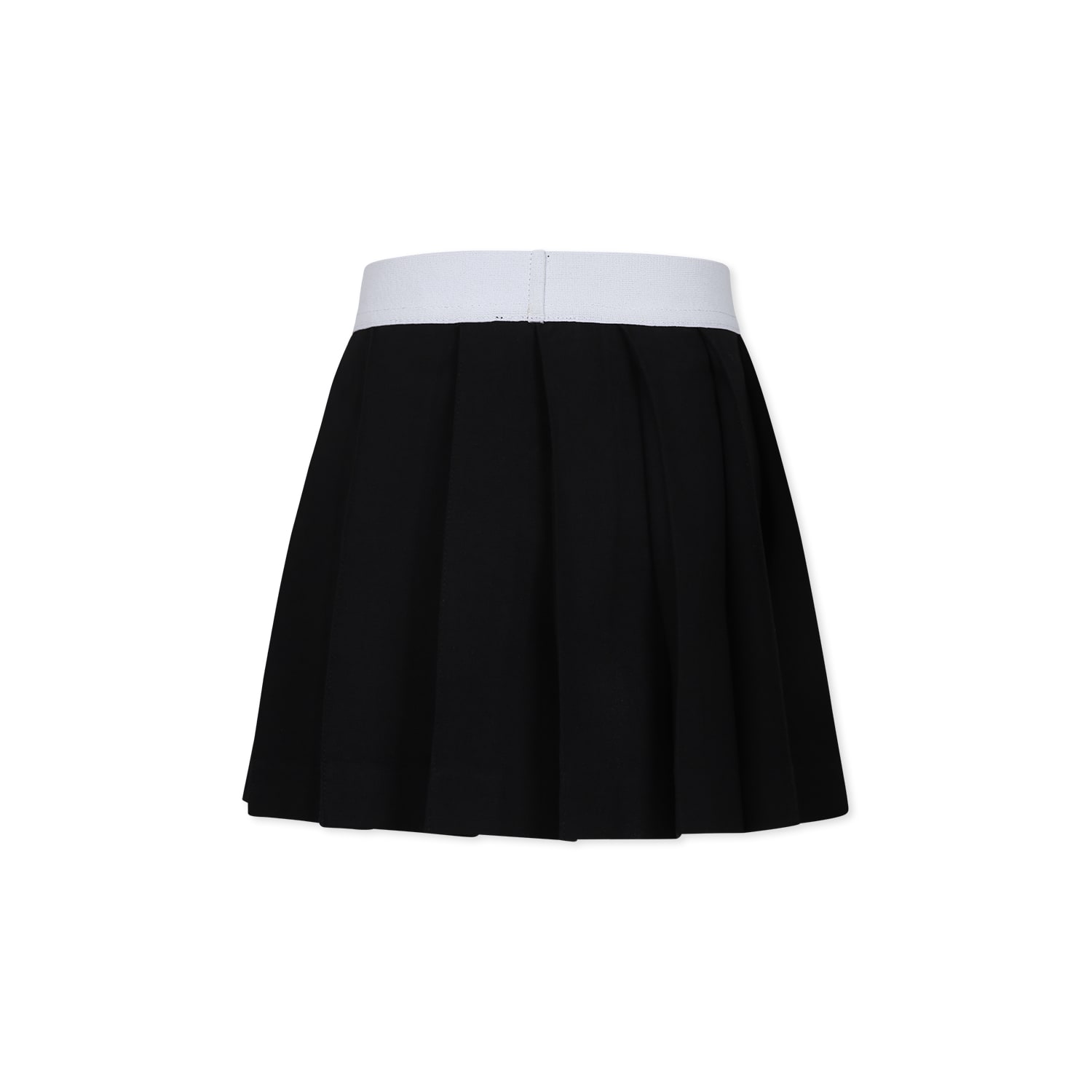 Vetements Black Skirt For Girl With Logo In Black