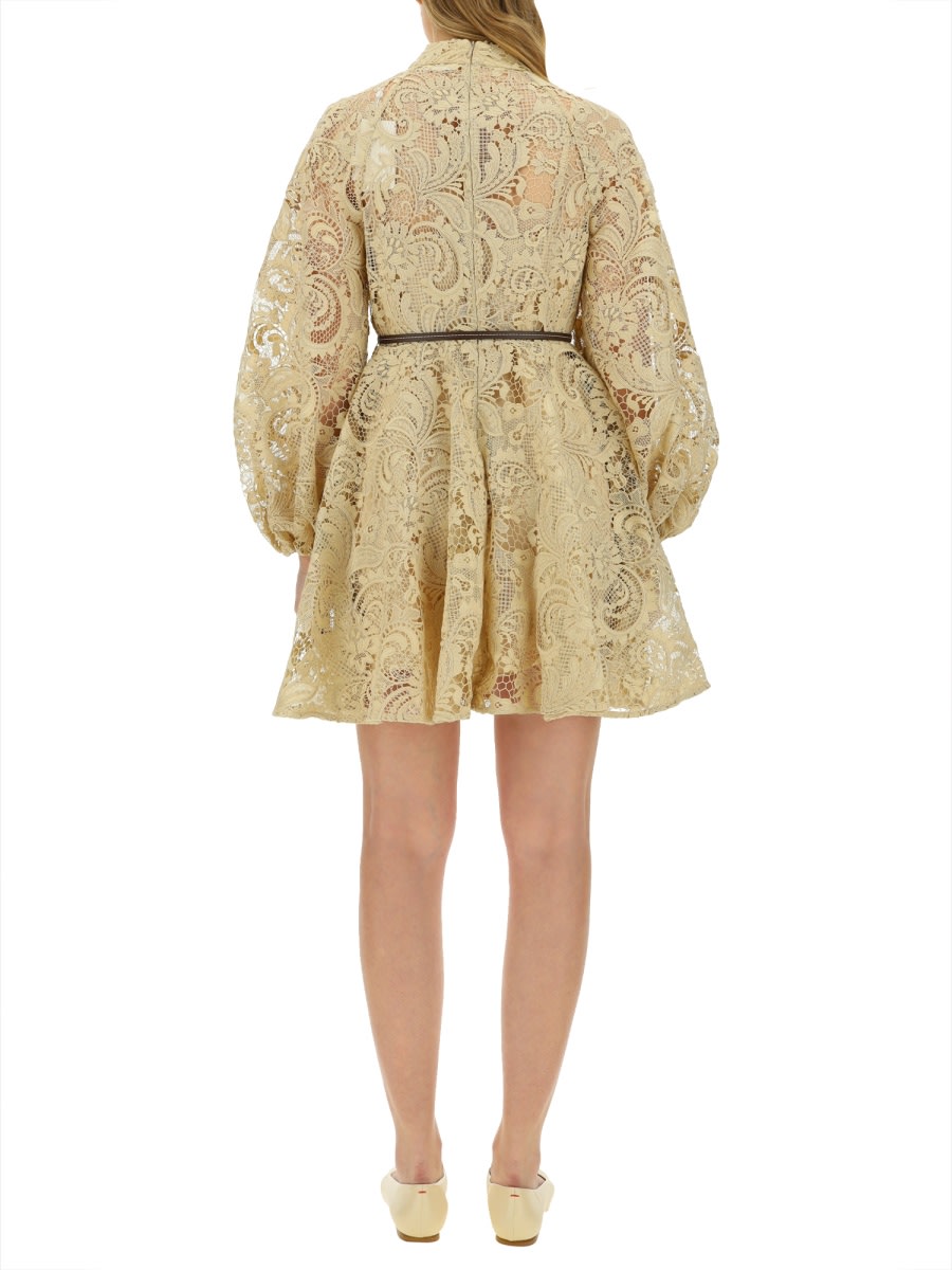 Shop Zimmermann Mini Dress In Beige