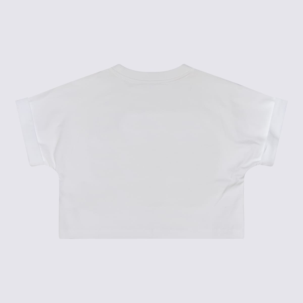 Shop Moschino White Multicolour Cotton Blend T-shirt In Bianco