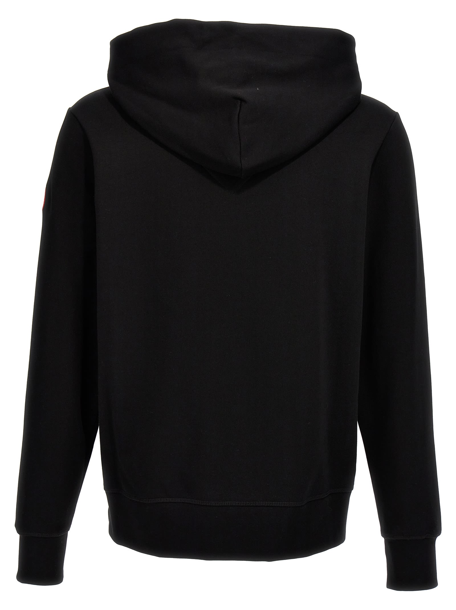 Canada Goose High Collar Black Full-zip Hoodie With Kangaroo Pocket In Black