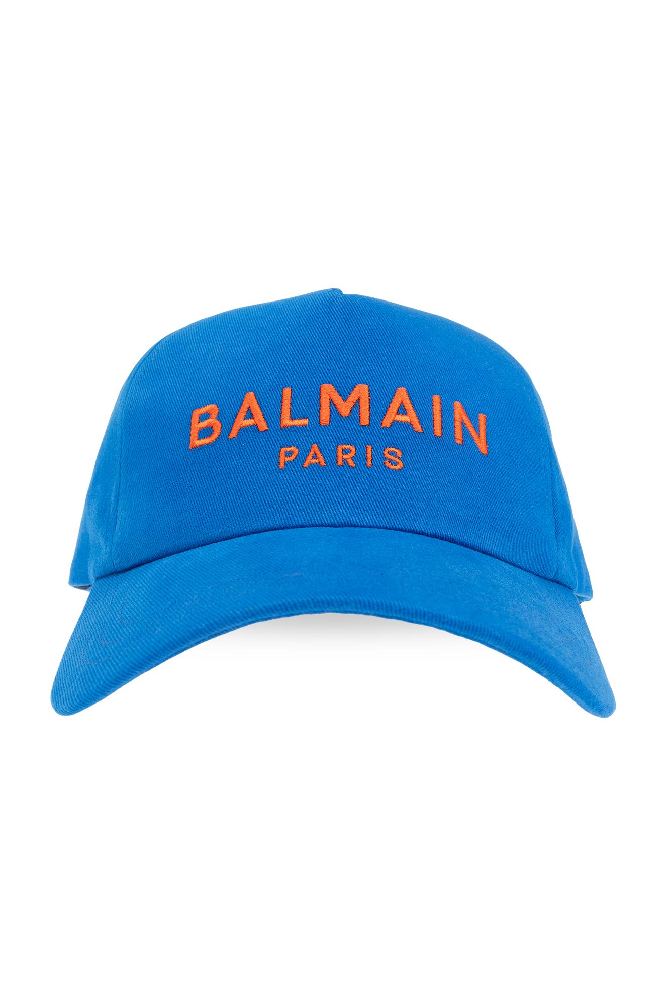 Shop Balmain Baseball Cap In Blu