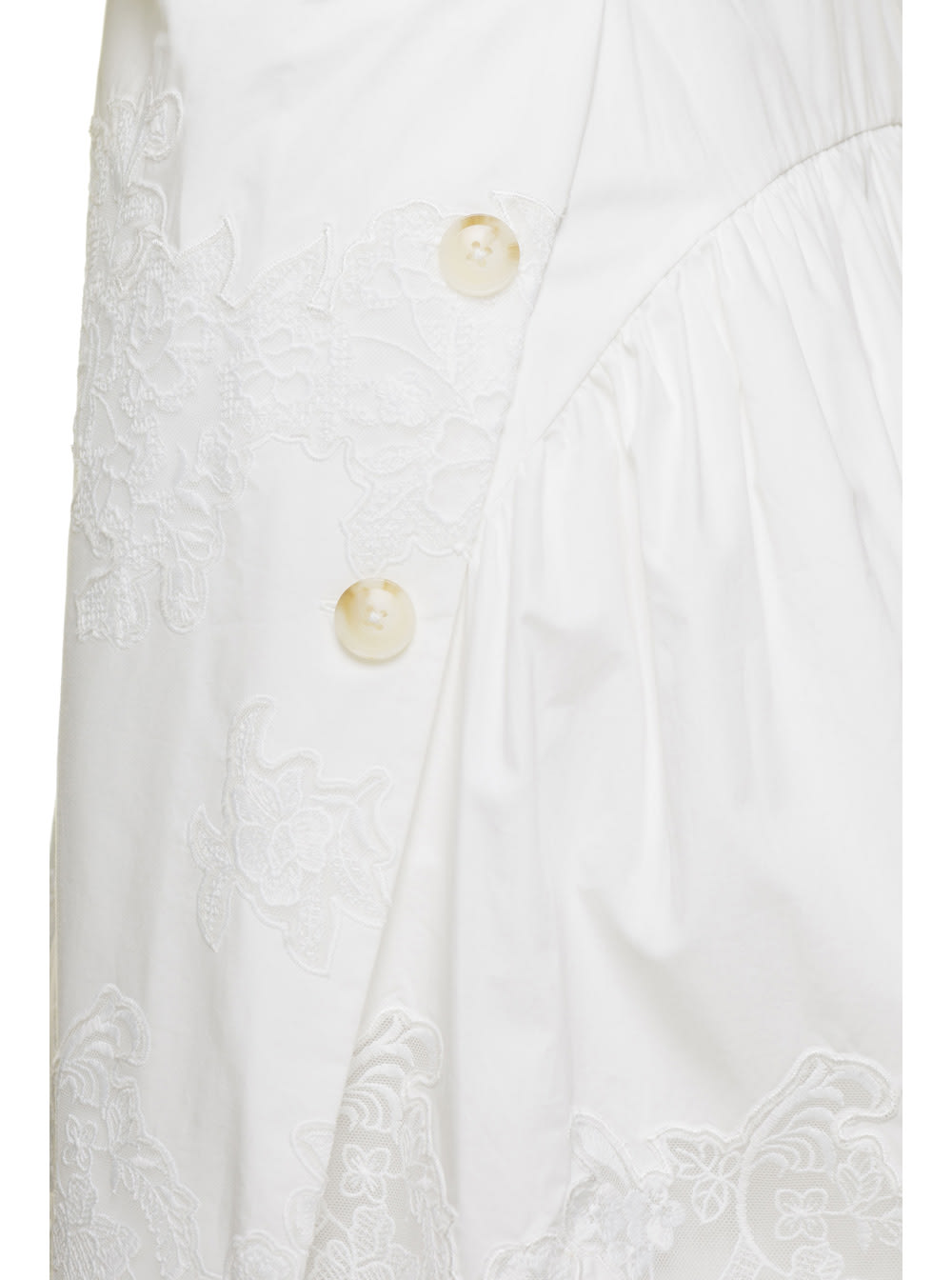 Self-portrait Popeline Symmetric Dress In White