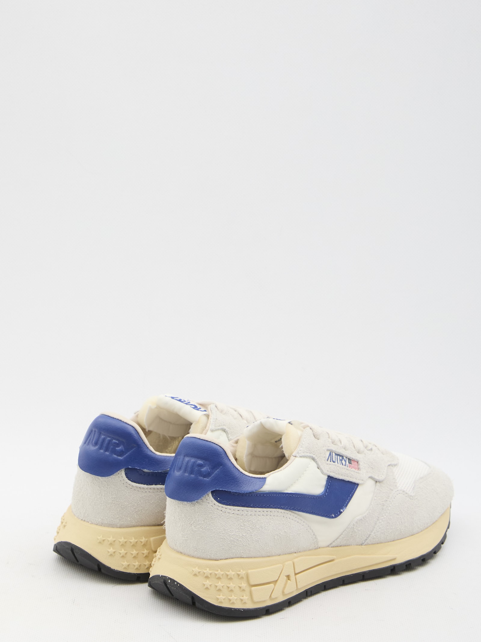 Autry 'reelwind Super Vintage' Grey Sneakers With Logo Patch On The Tongue And Contrasting Heel In White