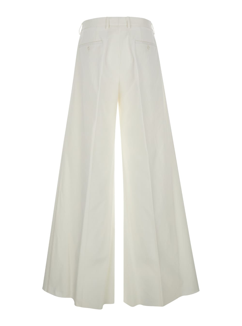 Shop Dolce & Gabbana White Tailored Trousers In Cotton Stretch Man