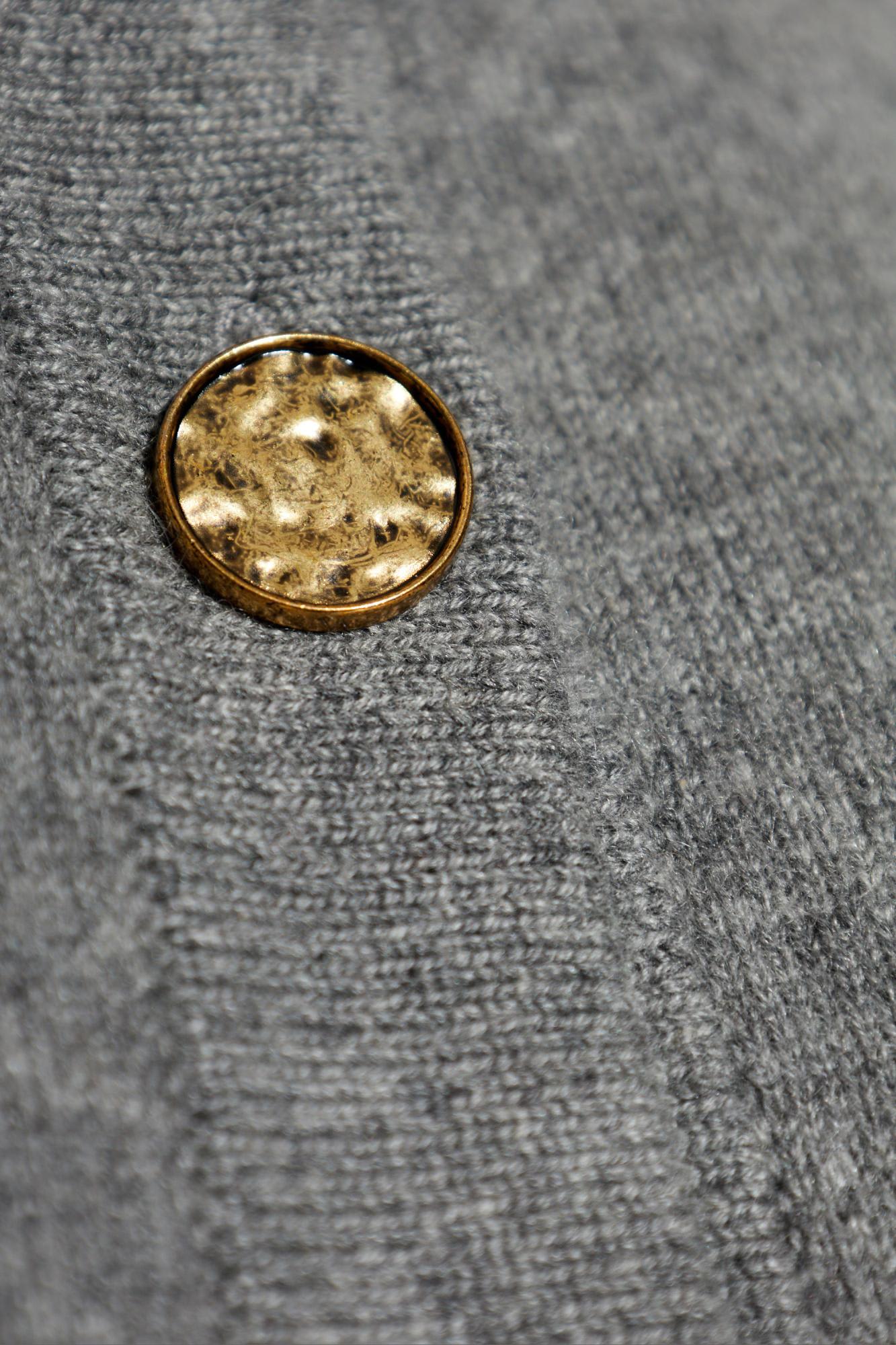 Totême Hammered Button Cardigan Grey Melange In Gray