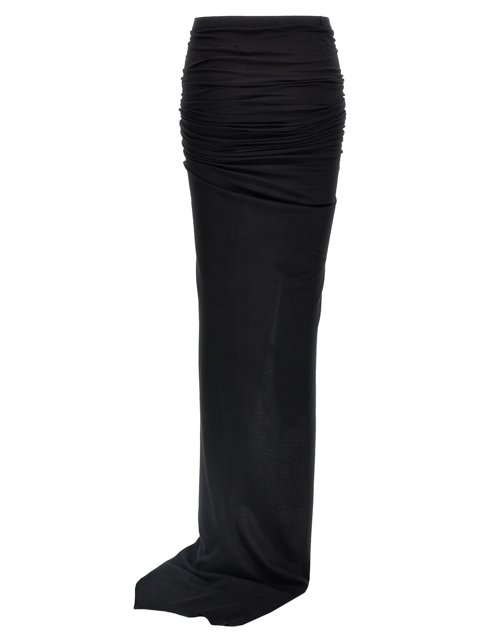 Shop Drkshdw Lido Edfu Asymmetrical Draped Maxi Skirt In Black