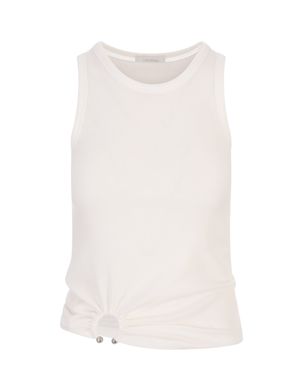 Shop Rabanne White Tank Top With Ring Detail