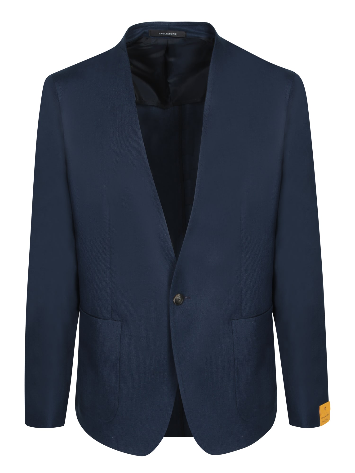 Shop Tagliatore Blue Linen Jacket