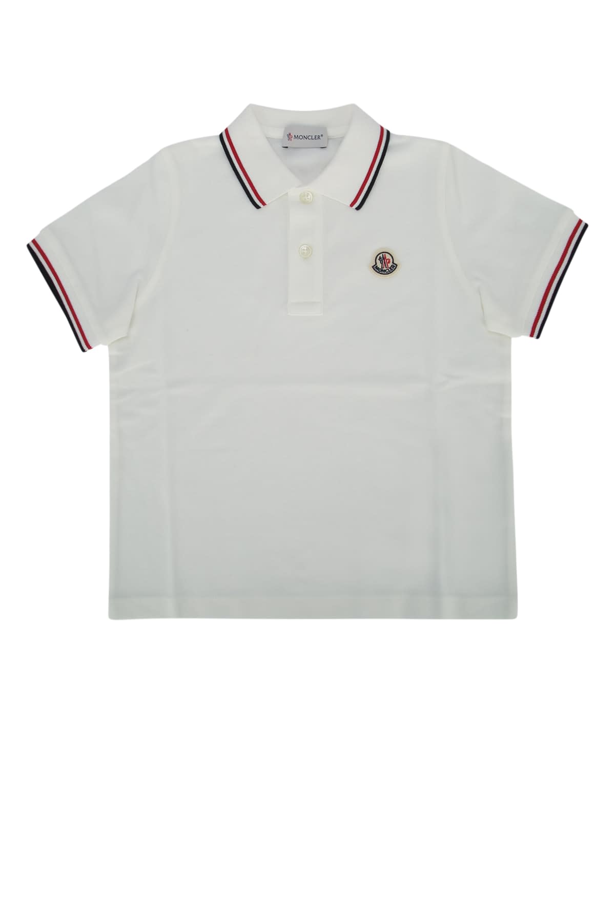 Moncler Kids Ss Polo In White