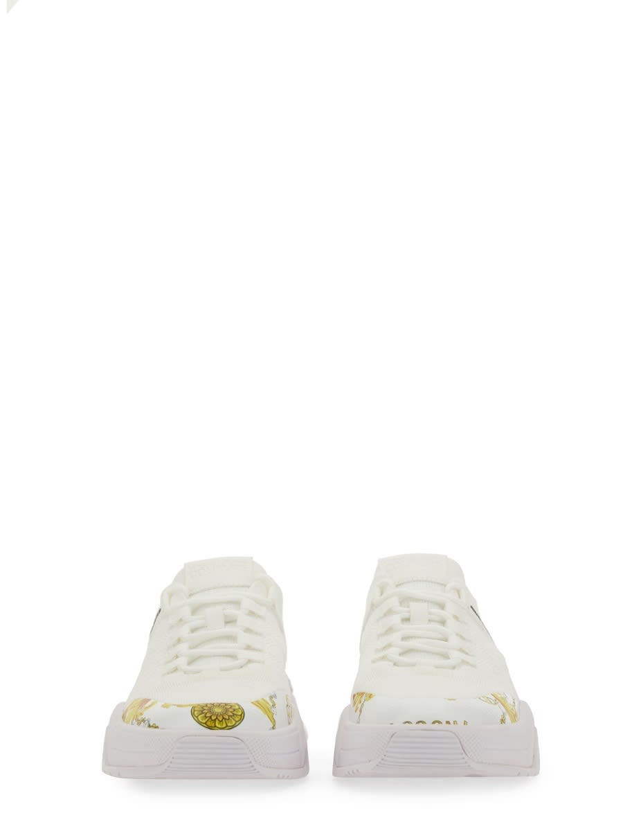 Shop Versace Jeans Couture Sneaker With Logo In White