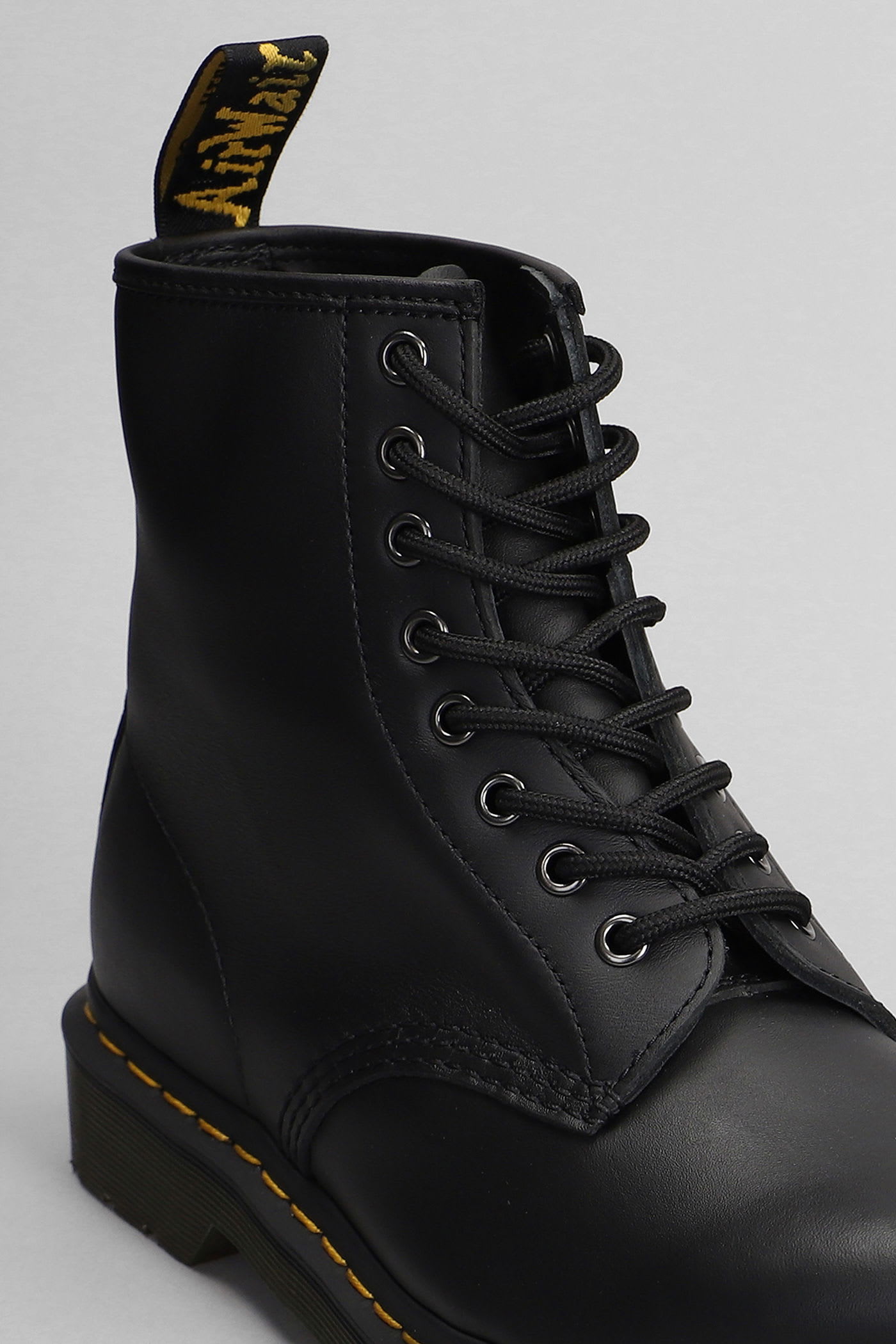 Dr. Martens 1460 Combat Boots In Black Leather In Multi