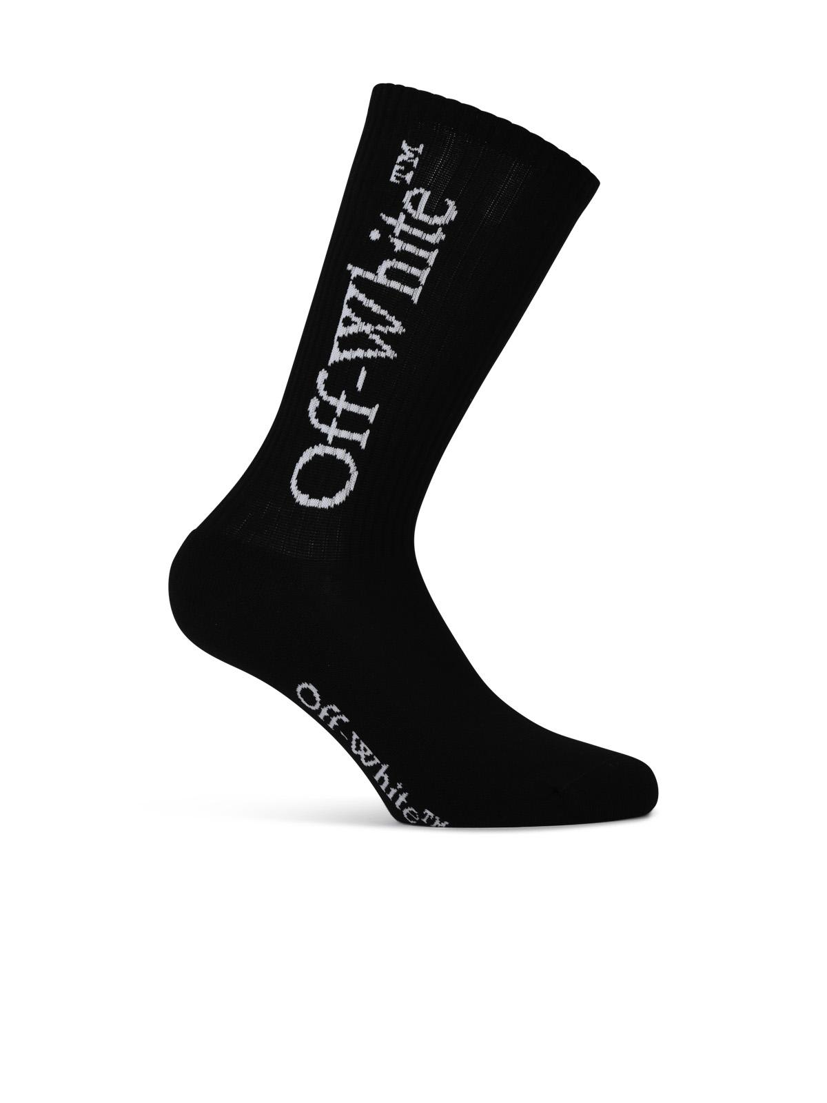 Shop Off-white Bookish Black Cotton Socks
