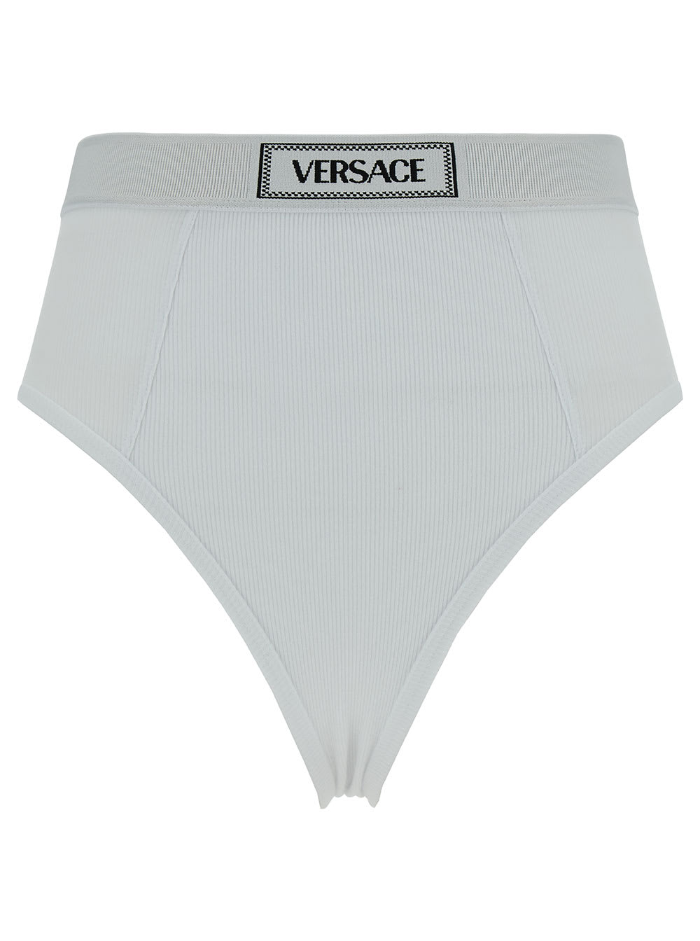 Shop Versace Underwear Cotton Slip In Bianco