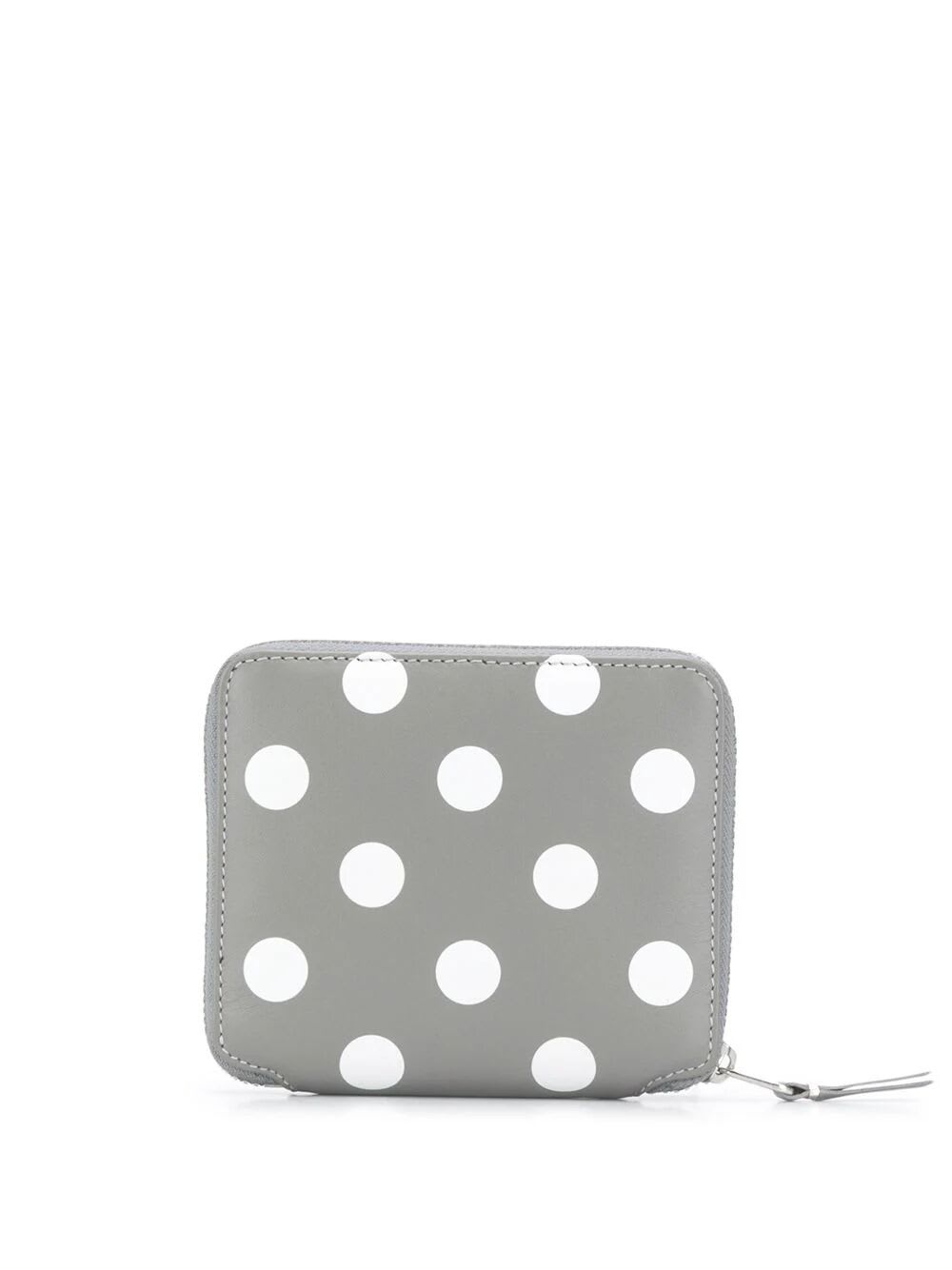 Shop Comme Des Garçons Dot Leather Wallet In Grey