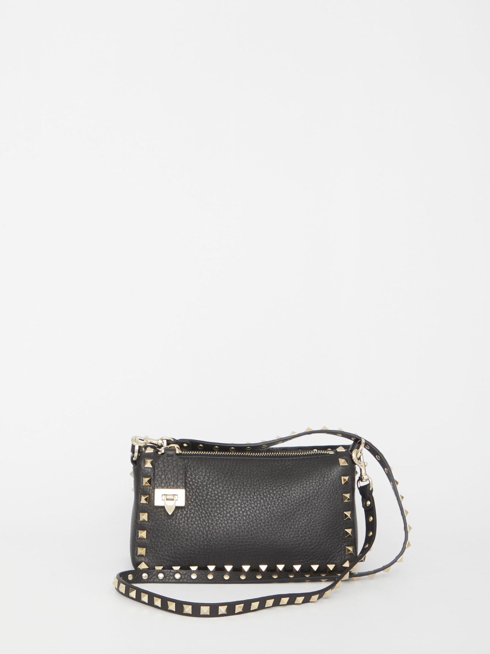 Shop Valentino Rockstud Small Crossbody Bag In Black