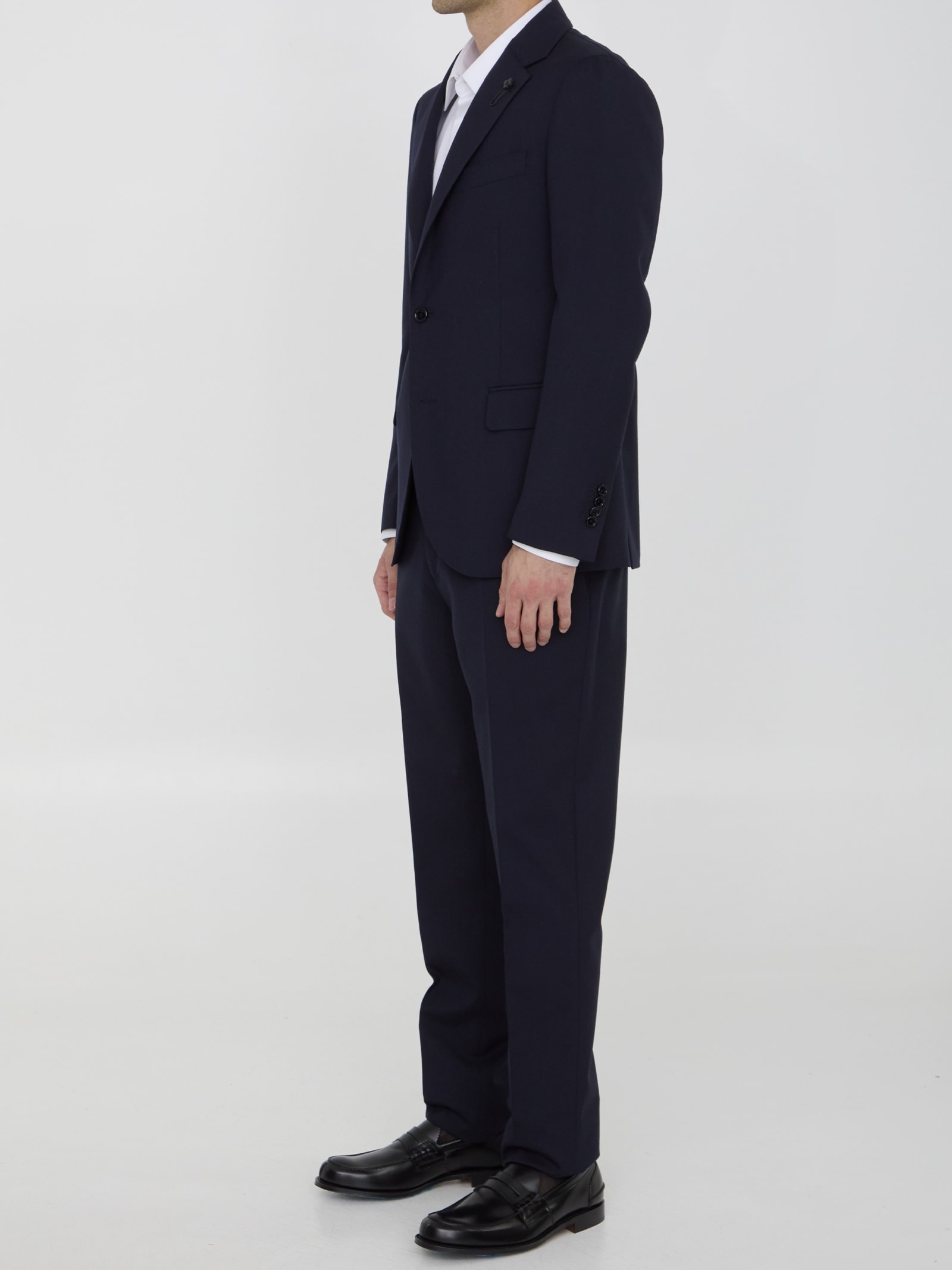 Shop Lardini Two-piece Suit In Virgin Wool In Blue