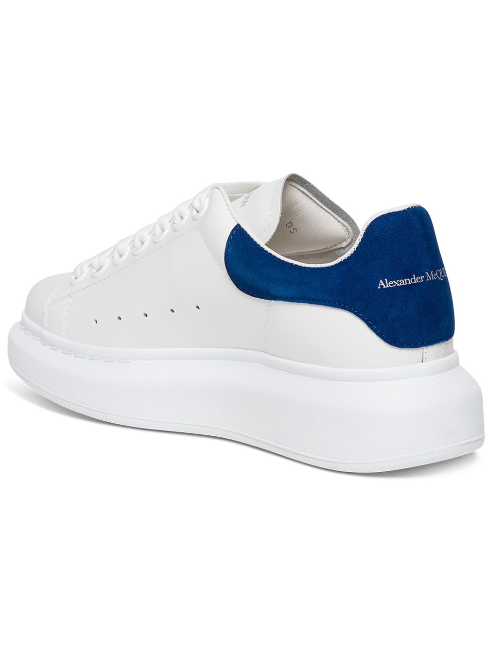 Larry White And Blue Leather Sneakers Alexander Mcqueen Woman