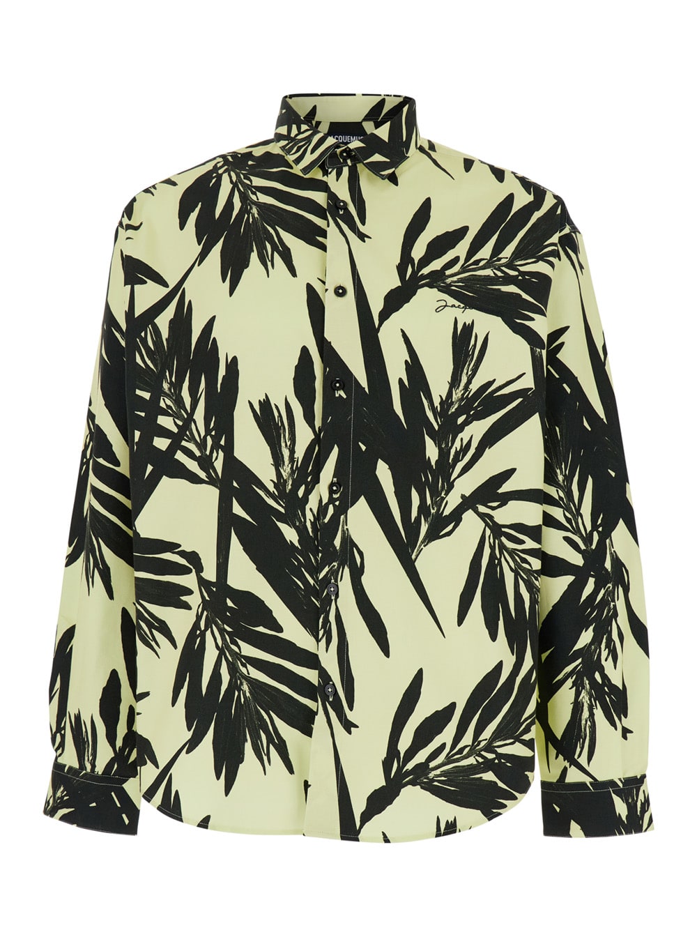 Shop Jacquemus La Chemise Simon Multicolor Shirt With Palms Print In Cotton Man