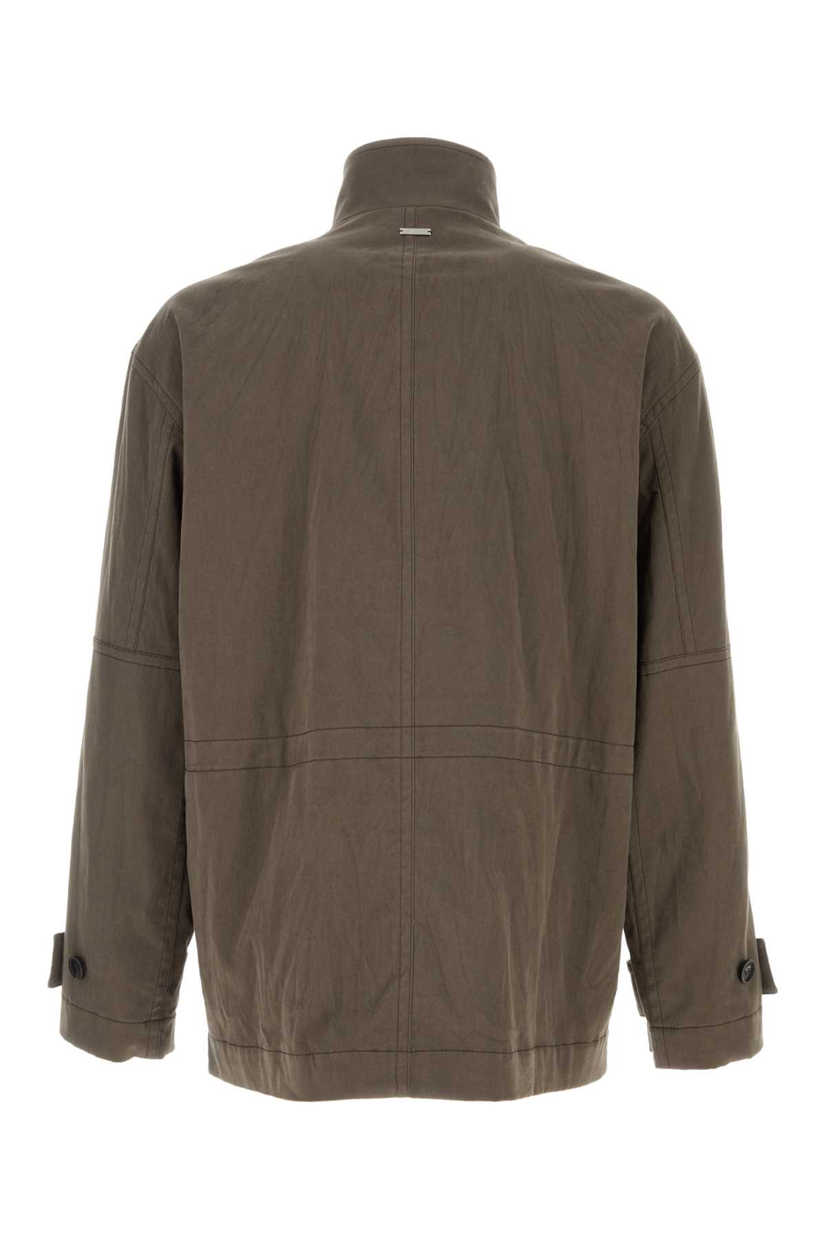 Ferragamo Cotton Jacket In Concrete