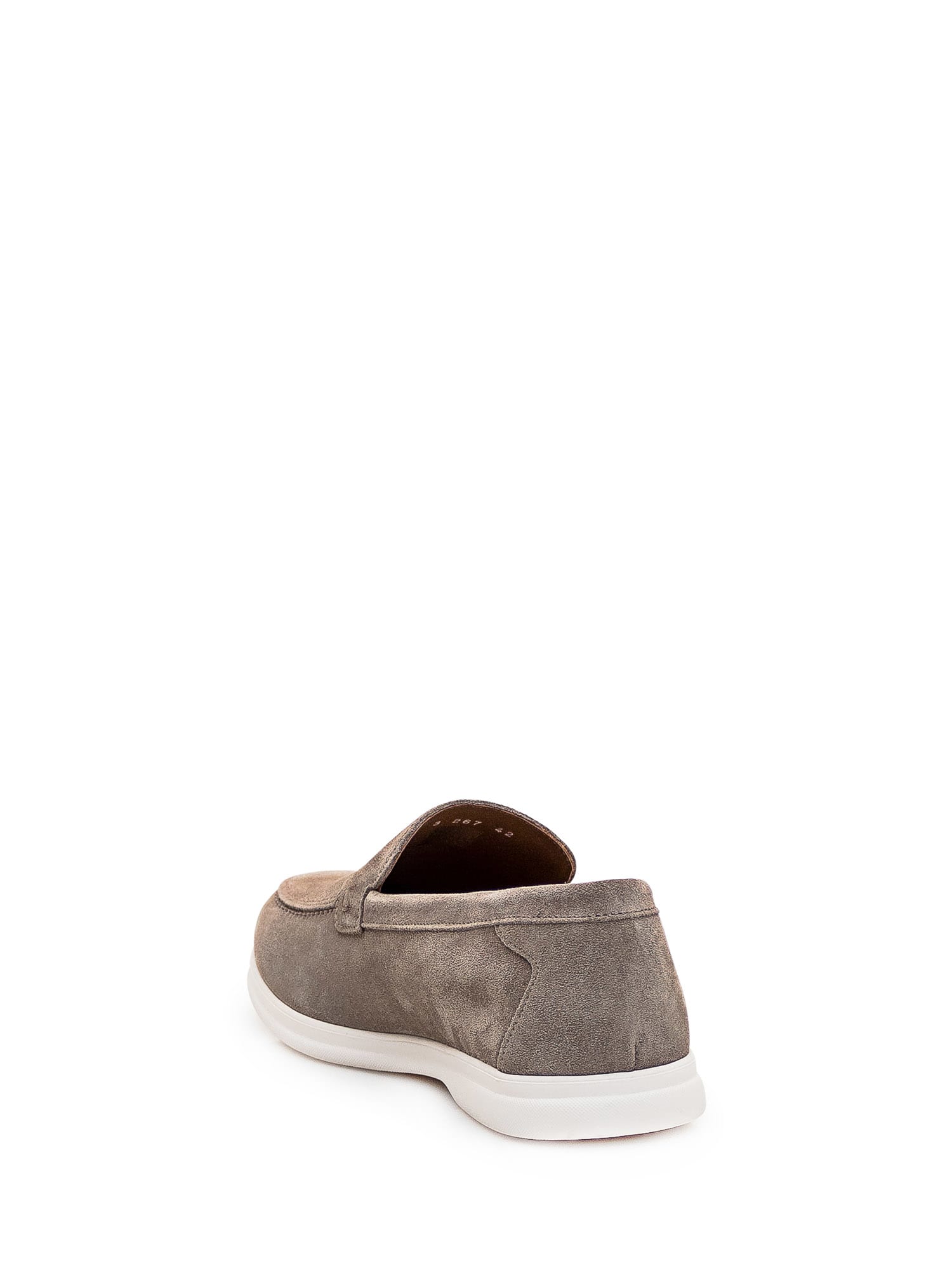 Shop Doucal's Leather Loafer In Nut Fdo Bianco