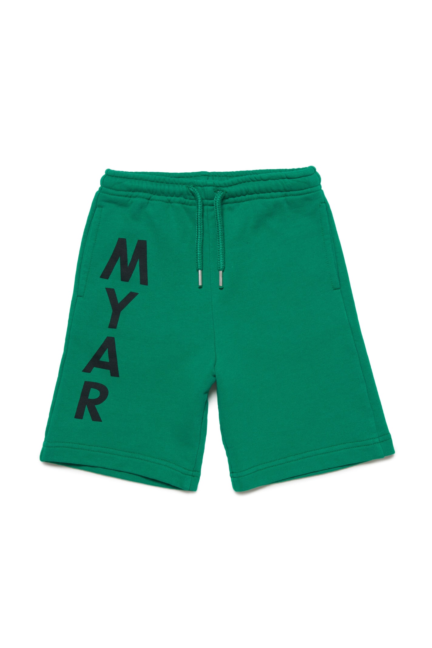 MYAR Myp6u Shorts Myar Deadstock Green Plush Shorts With Vertical Logo